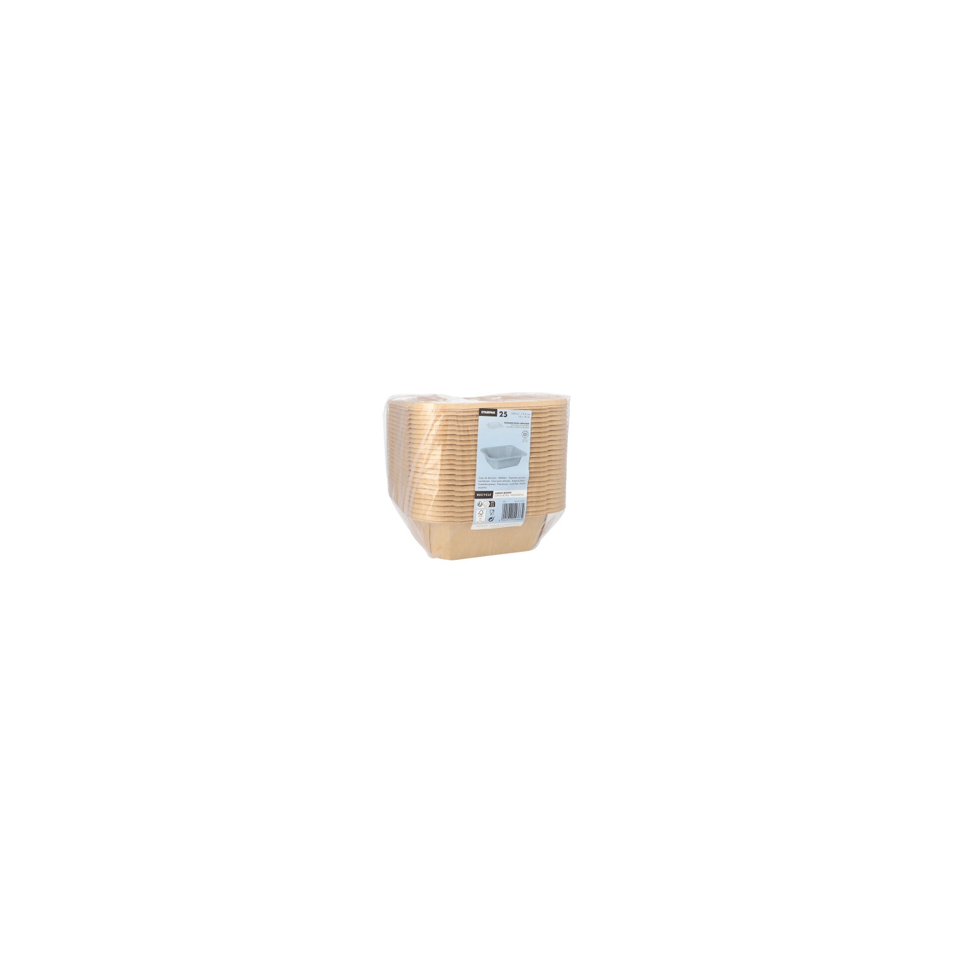 Lunchboxen, Pappe eckig 1000 ml 5,2 cm x 18 cm x 18 cm braun