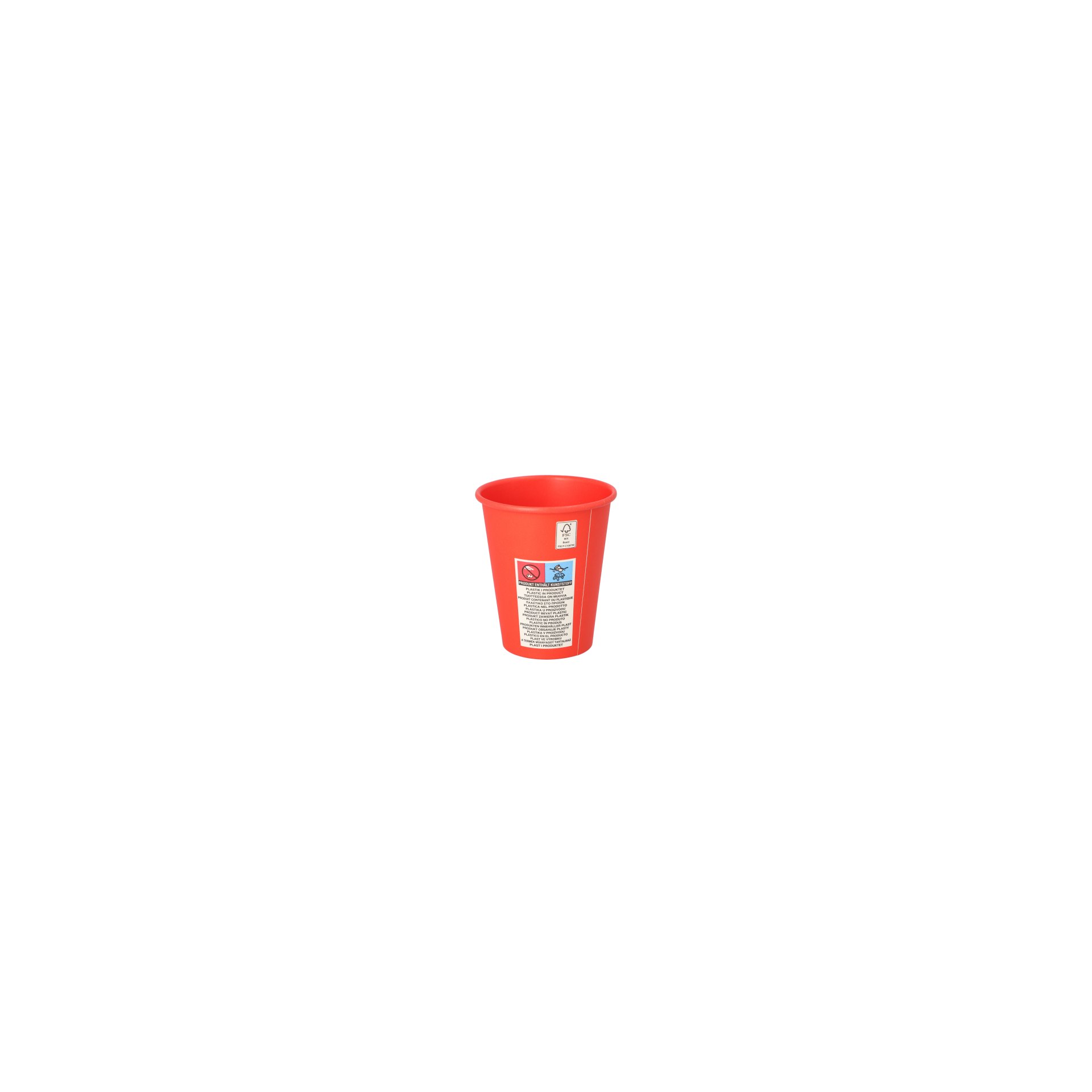 Trinkbecher, Pappe "To Go" 0,2 l Ø 8 cm · 9,2 cm rot