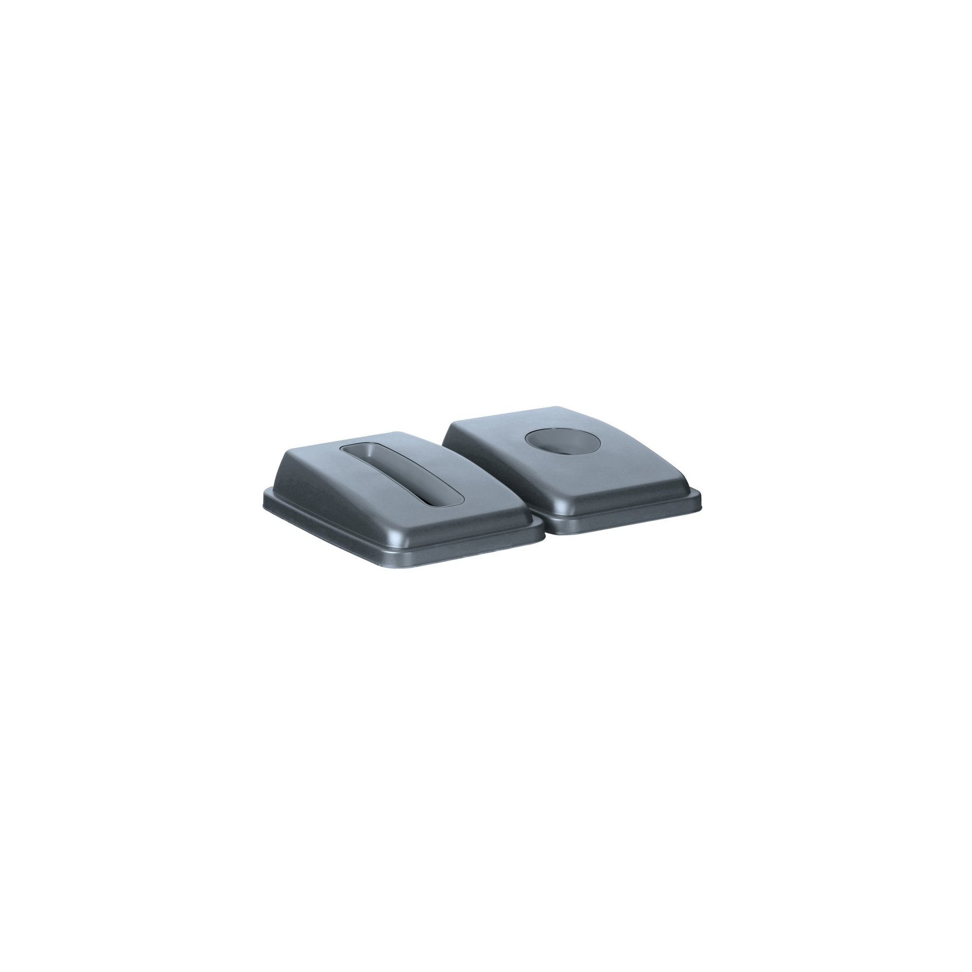 Deckel mit Öffnung für 60 l Abfalleimer, Hellgrau, 660x470x(H)30mm
