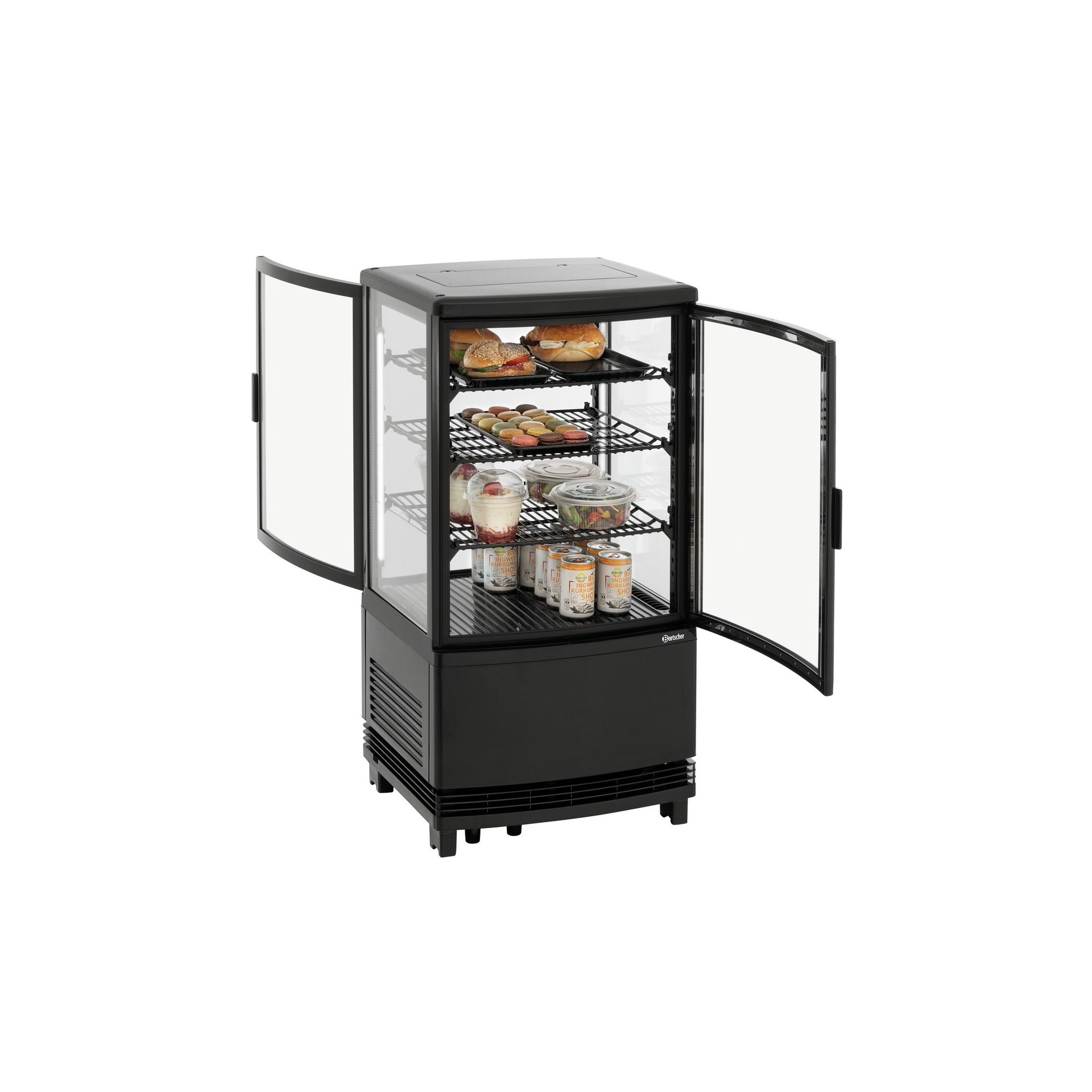 Mini-Kühlvitrine 64L2T schwarz Mini-Kühlvitrine 64L2T schwarz