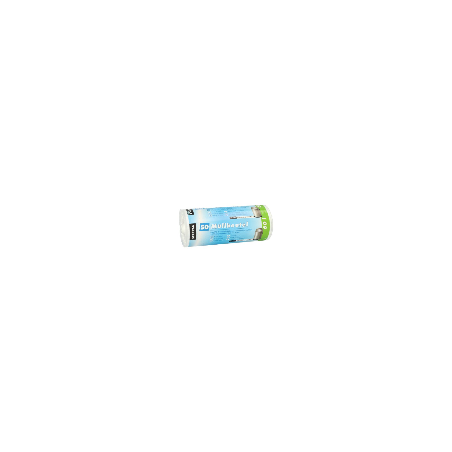 Müllbeutel, HDPE 60 l 81 cm x 63 cm weiss 9 my