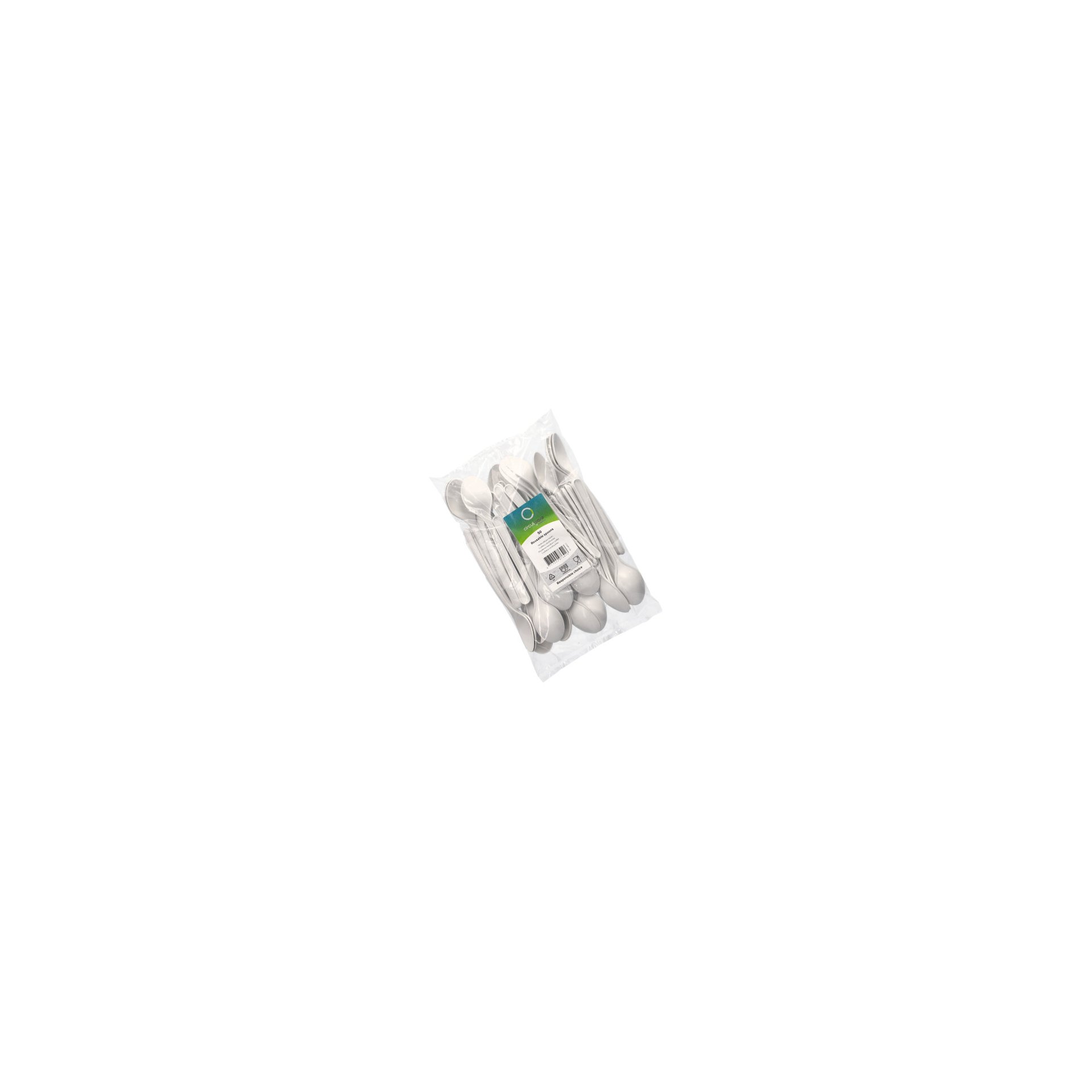 "Circulware" Mehrweg-Löffel PP-MF 18,5 cm weiss extra stabil