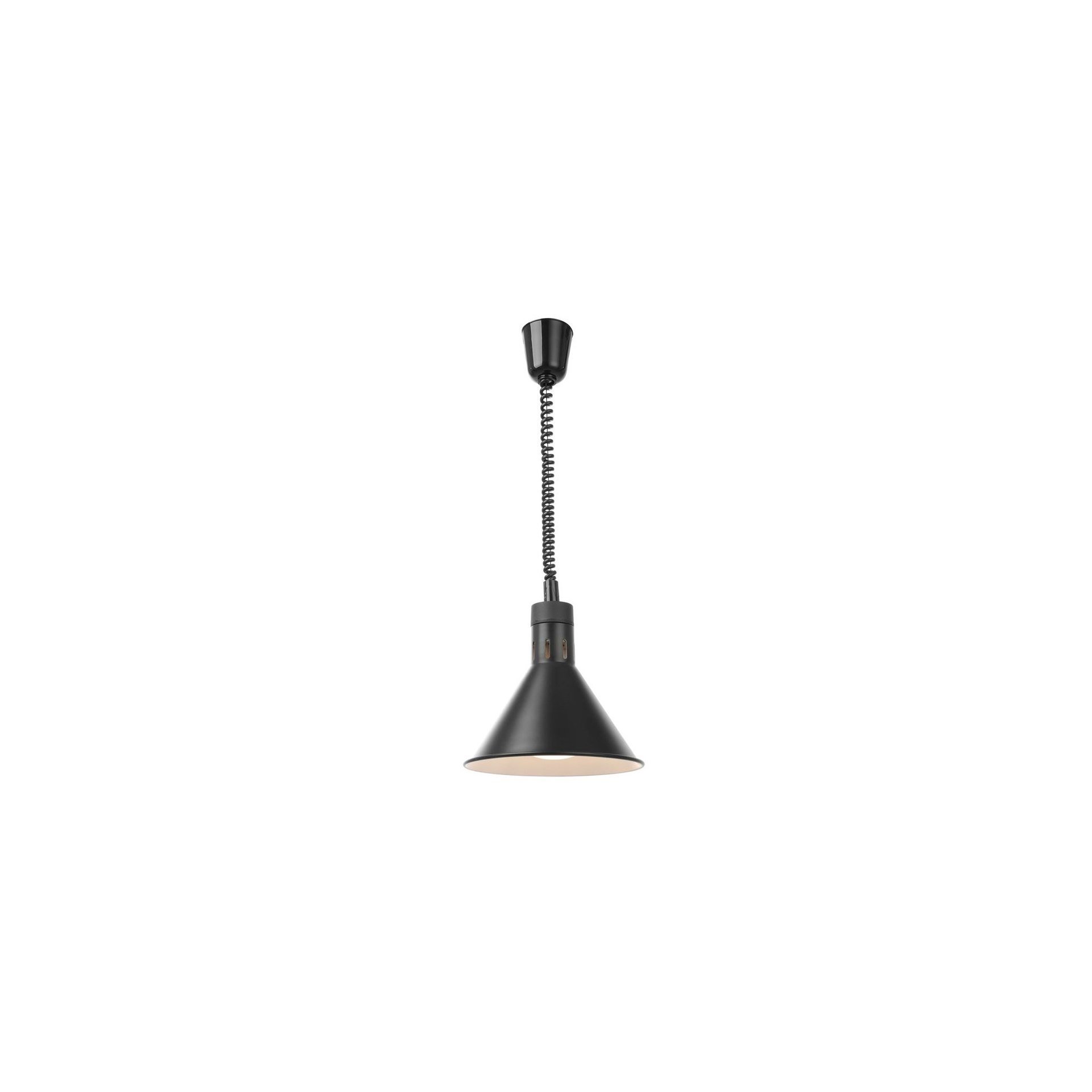 Höhenverstellbare Wärmelampe konisch, Schwarz, 230V/250W, ⌀275x(H)250mm Höhenverstellbare Wärmelampe konisch, Schwarz, 230V/250W, ⌀275x(H)250mm