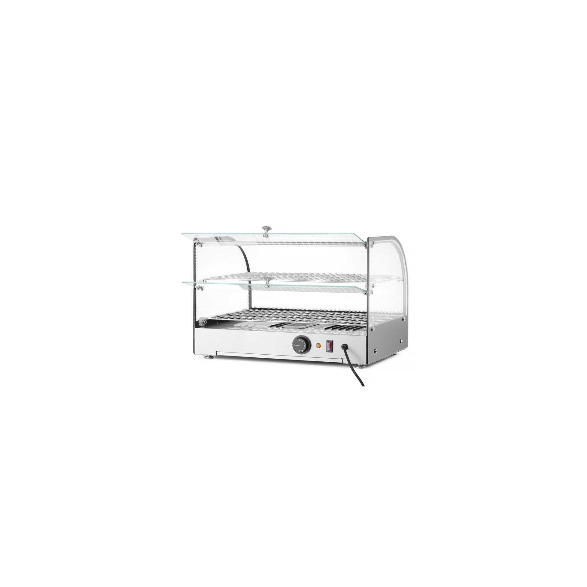 Warmhaltevitrine doppelt, doppelt, Schwarz, 220-240V/800W, 554x376x(H)376mm