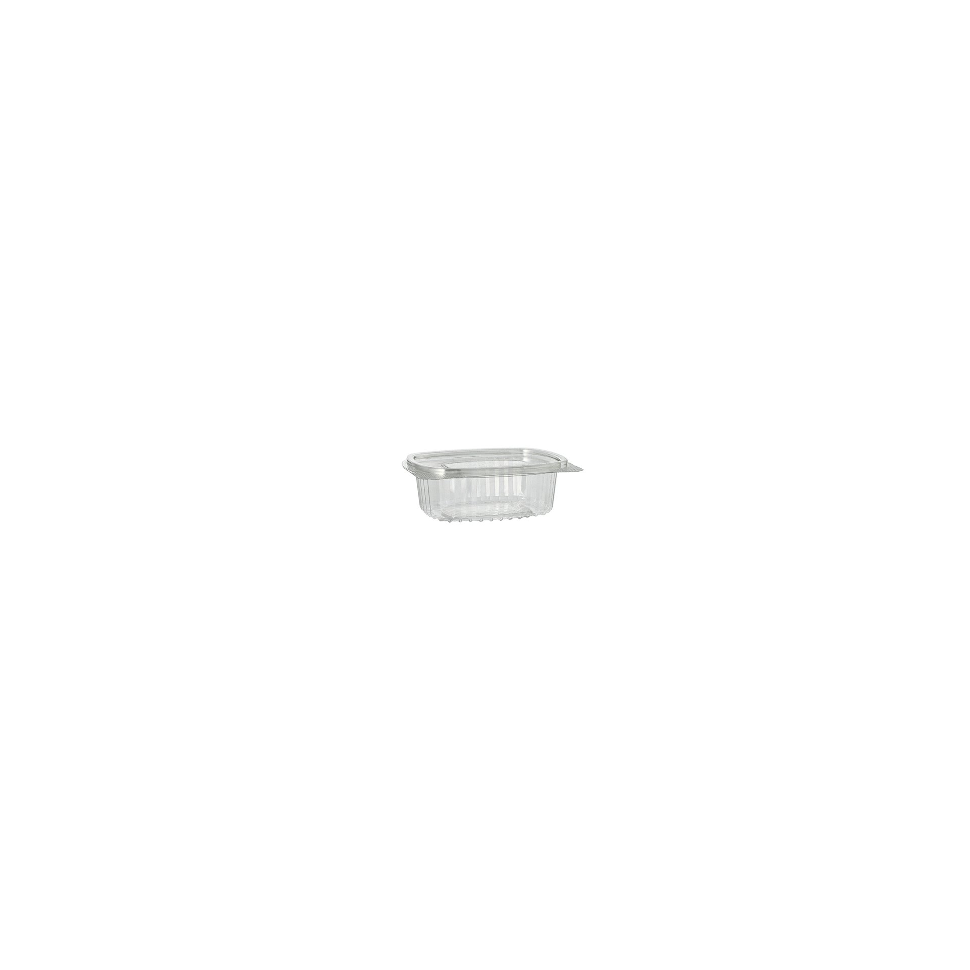 Feinkost- und Salatschalen mit Klappdeckel, R-PET oval 250 ml 4,3 cm x 10,6 cm x 13,3 cm klar