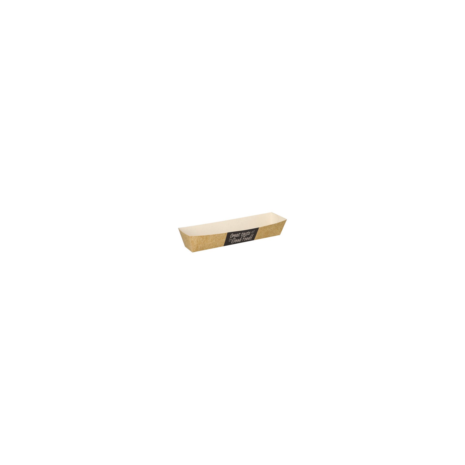 Snacktrays, Pappe "pure" 3,5 cm x 3,3 cm x 18,5 cm "Good Food" Snacktrays, Pappe "pure" 3,5 cm x 3,3 cm x 18,5 cm "Good Food"