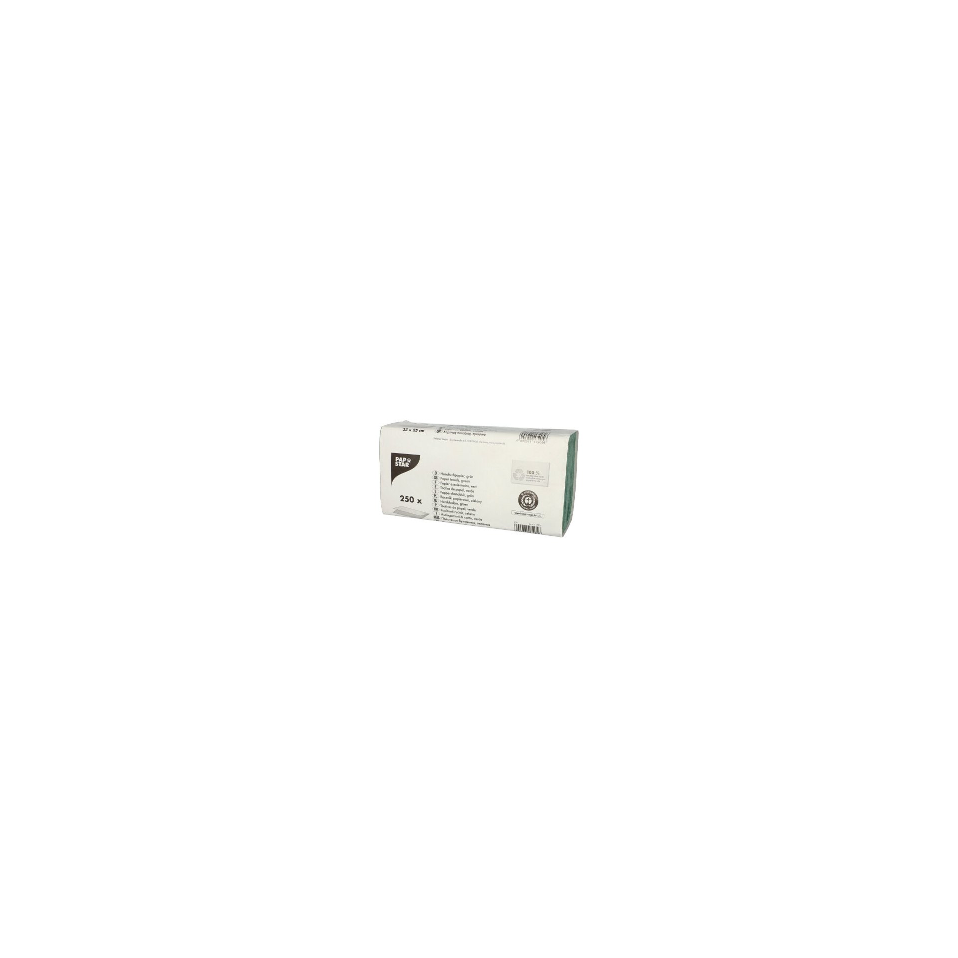 Blatt Handtuchpapier V-Falz 23 cm x 25 cm grün Zick Zack, 1-lagig Blatt Handtuchpapier V-Falz 23 cm x 25 cm grün Zick Zack, 1-lagig