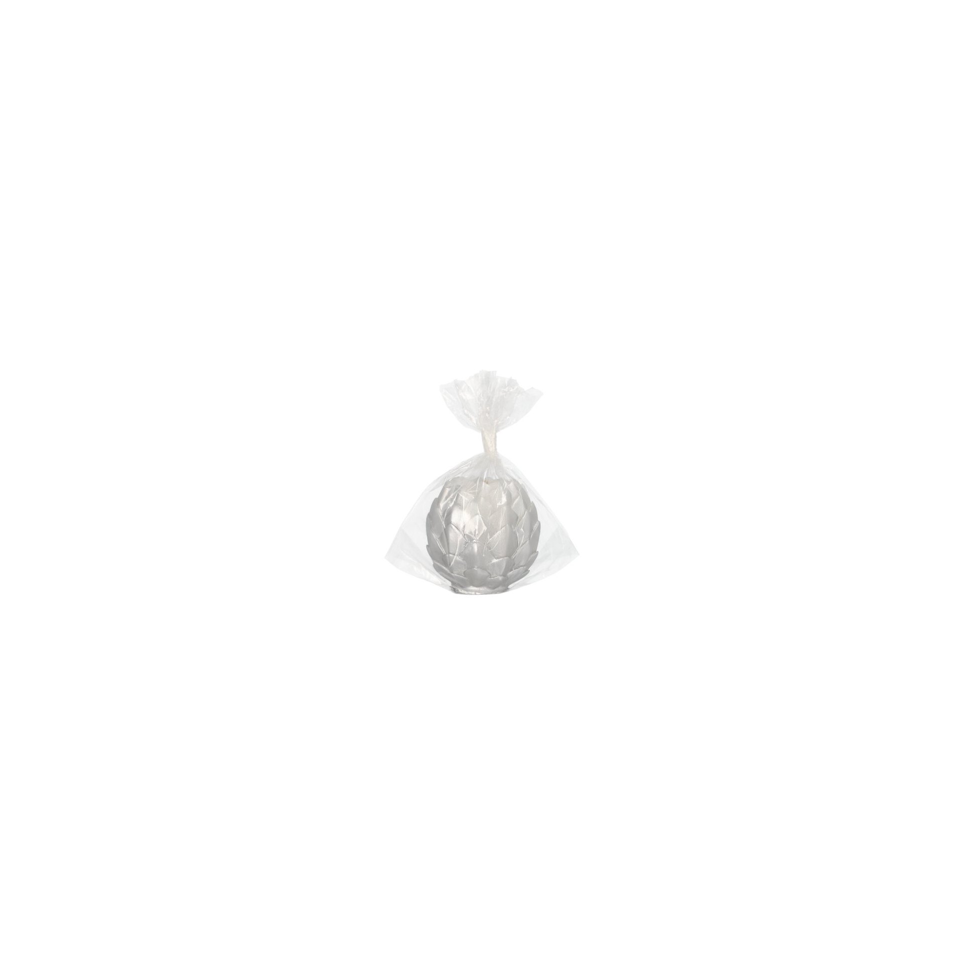 Kugelkerze Ø 10 cm silber "Pine Cone"