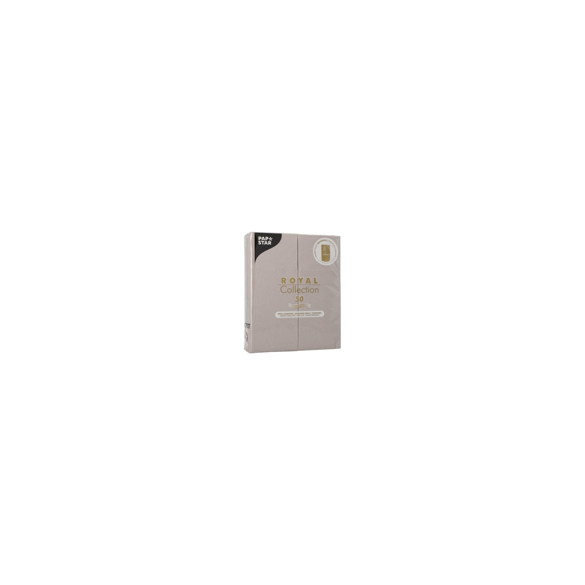 Servietten "ROYAL Collection" 40 cm x 30 cm grau mit Besteckfalz
