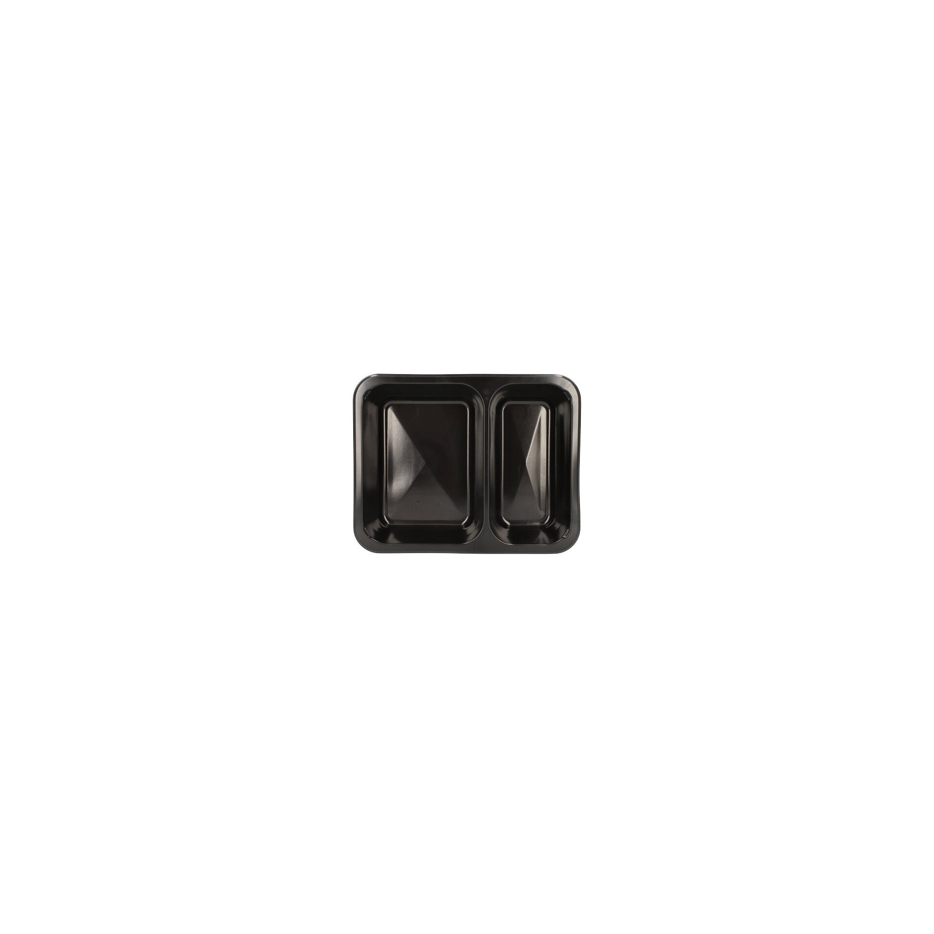 Mikrowellenschalen, PP 2-geteilt 1205 ml 4,9 cm x 22,7 cm x 17,8 cm schwarz