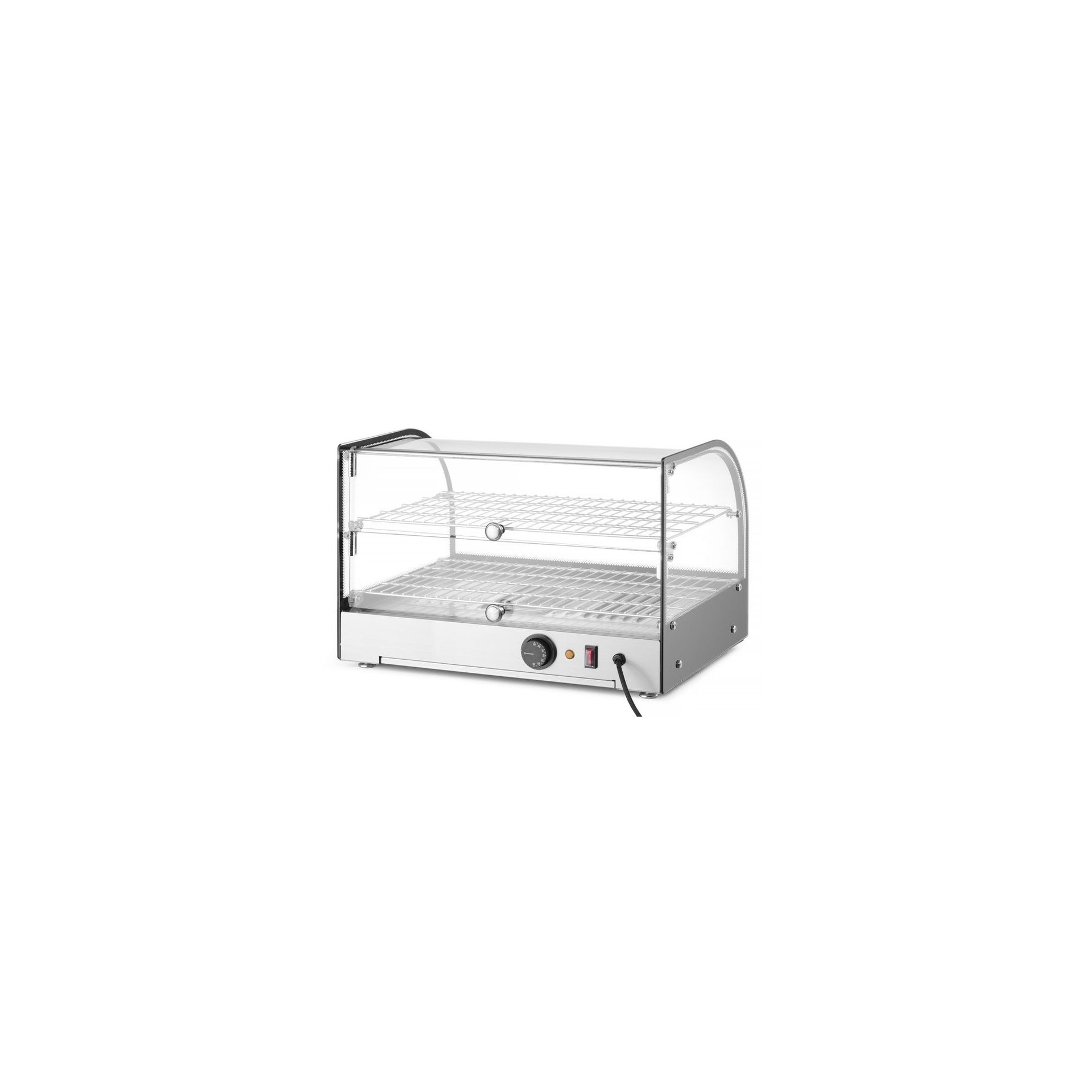 Warmhaltevitrine doppelt, doppelt, Schwarz, 220-240V/800W, 554x376x(H)376mm