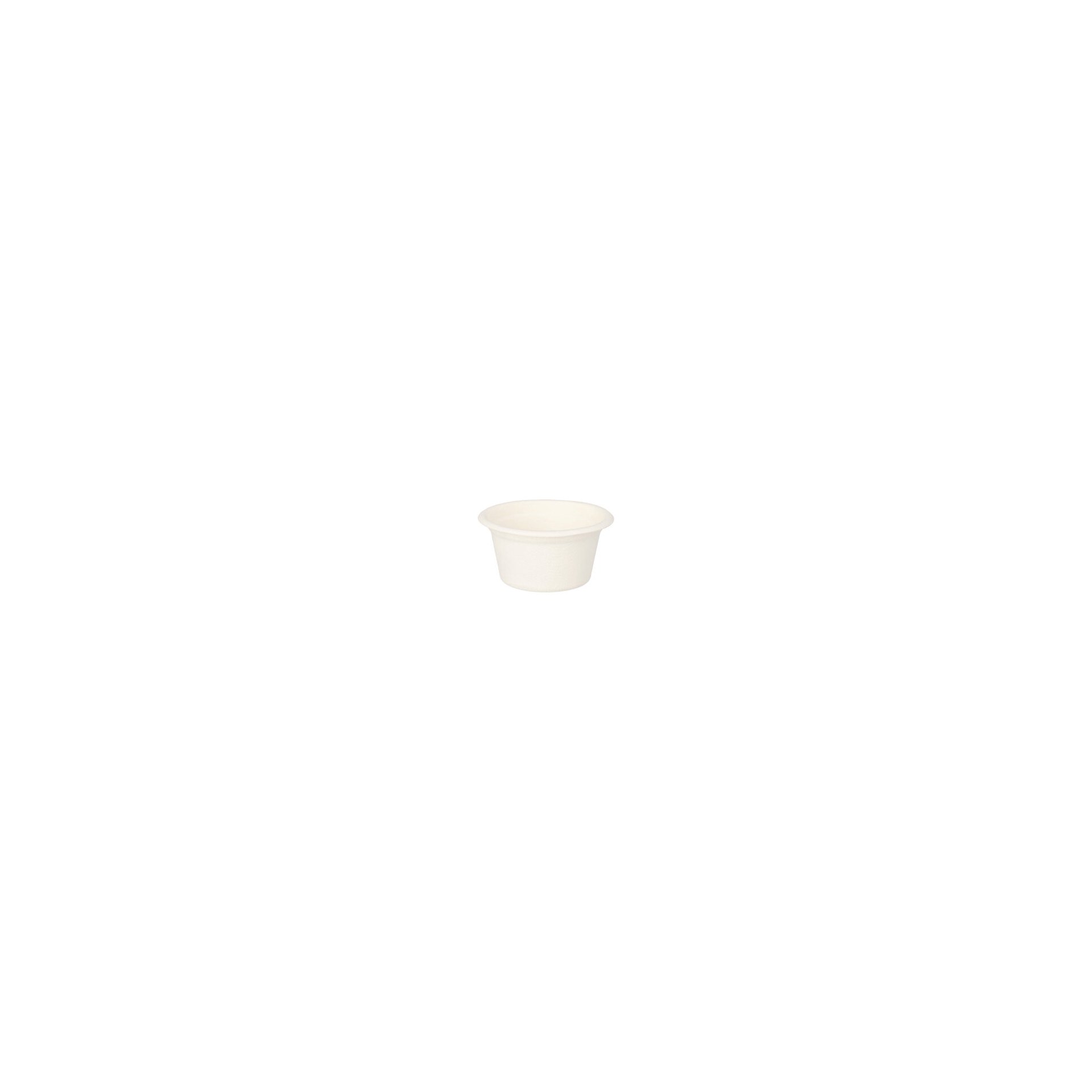 Dressingschalen, Zuckerrohr "pure" 60 ml Ø 6 cm · 3 cm weiss