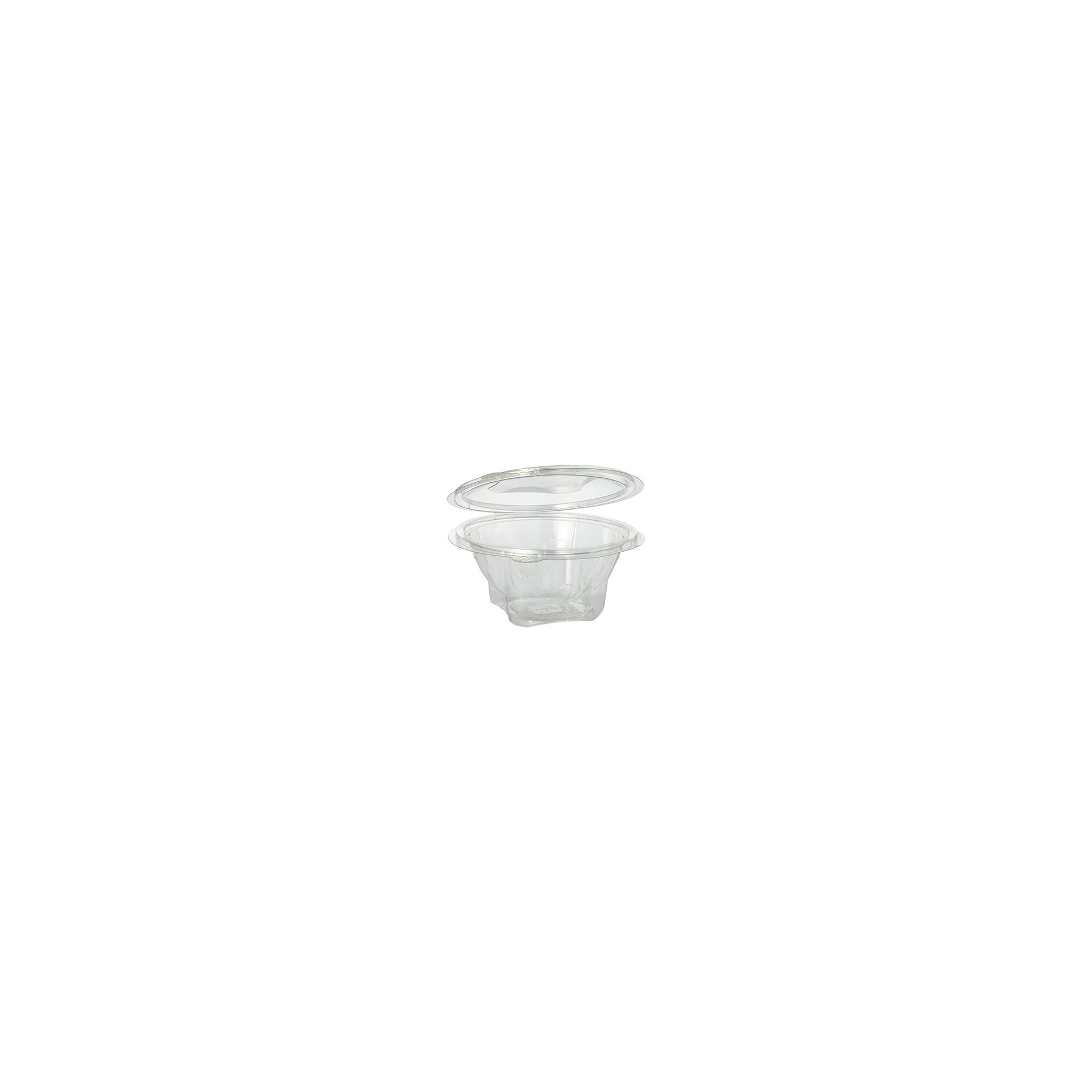 Feinkost- und Salatschalen mit Klappdeckel, R-PET rund 500 ml Ø 15,5 cm · 6,8 cm glasklar