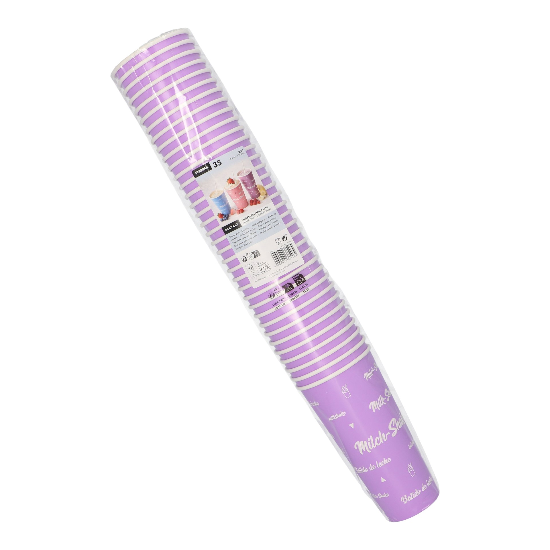 Shake-Becher, Pappe 0,5 l Ø 9 cm · 16,8 cm "Milk-Shake" Shake-Becher, Pappe 0,5 l Ø 9 cm · 16,8 cm "Milk-Shake"