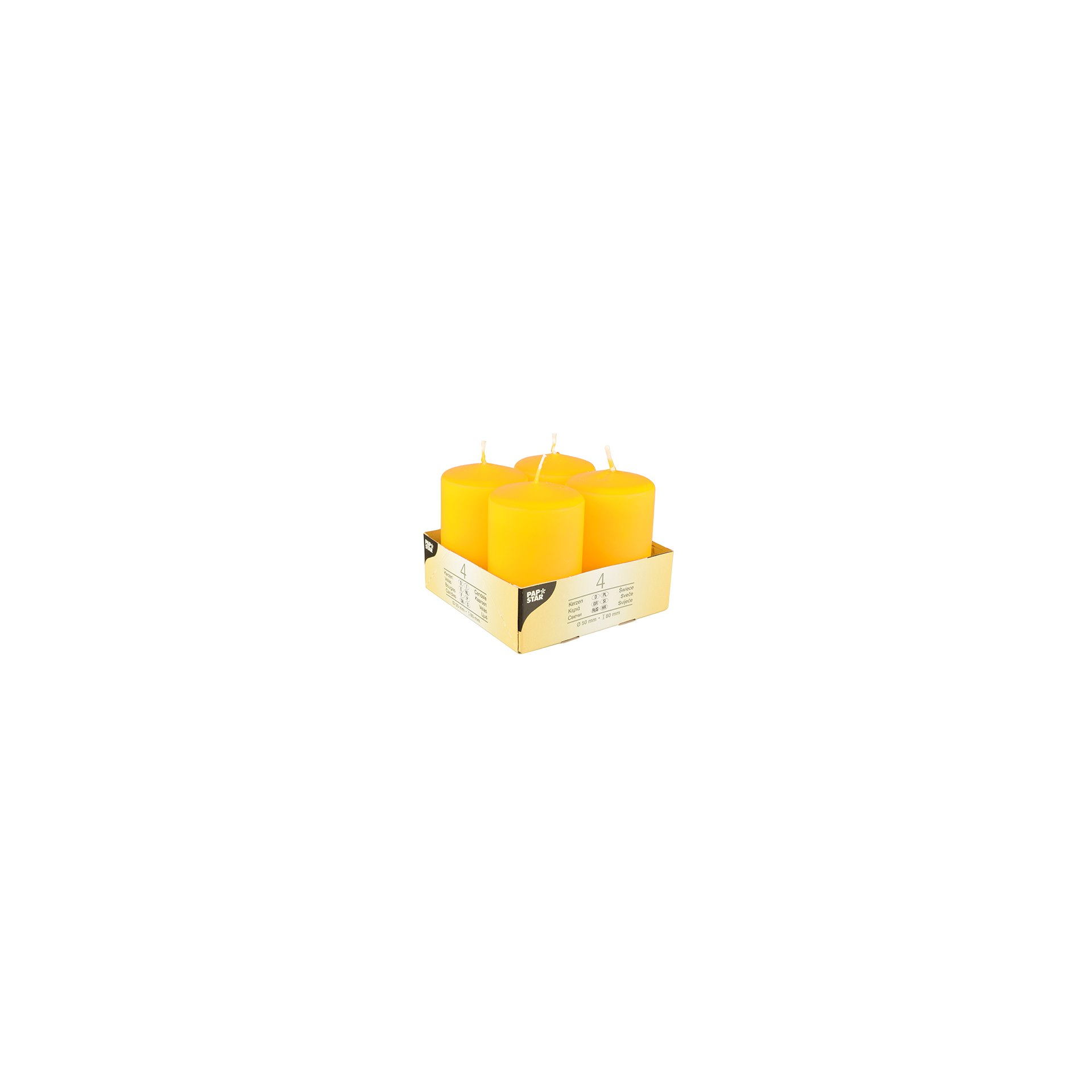 Stumpenkerzen Ø 50 mm · 80 mm gelb Stumpenkerzen Ø 50 mm · 80 mm gelb