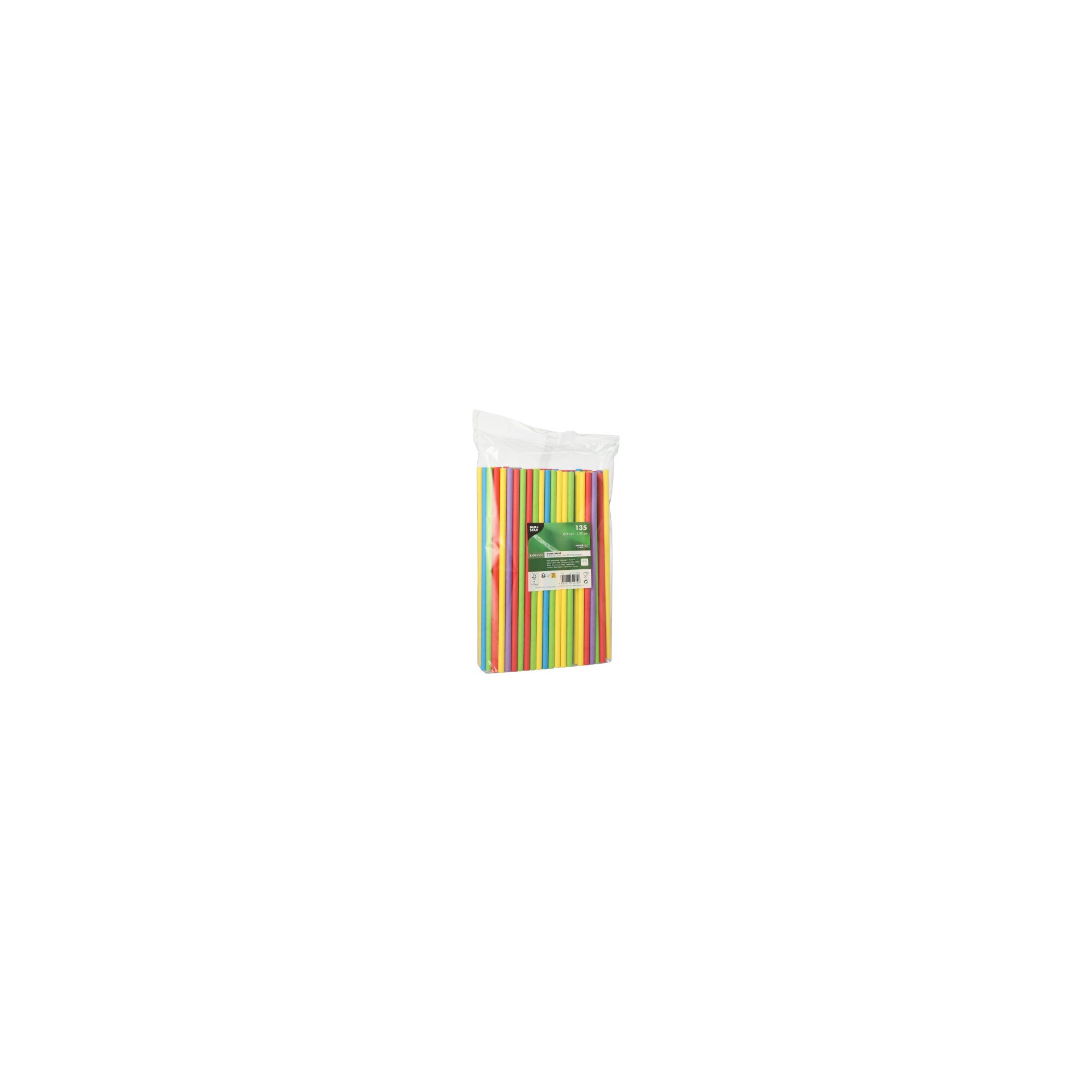 Shake-Halme, Papier Ø 8 mm · 25 cm farbig sortiert Shake-Halme, Papier Ø 8 mm · 25 cm farbig sortiert