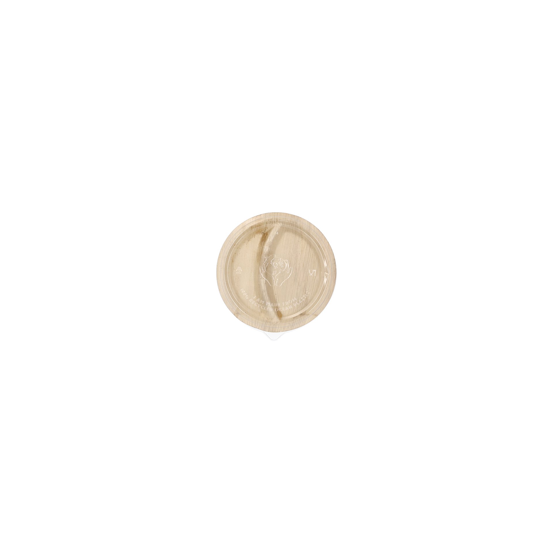 Teller, Palmblatt 2-geteilt 300 ml Ø 23 cm · 5,3 cm mit rPET Deckel "Kombipack" Teller, Palmblatt 2-geteilt 300 ml Ø 23 cm · 5,3 cm mit rPET Deckel "Kombipack"