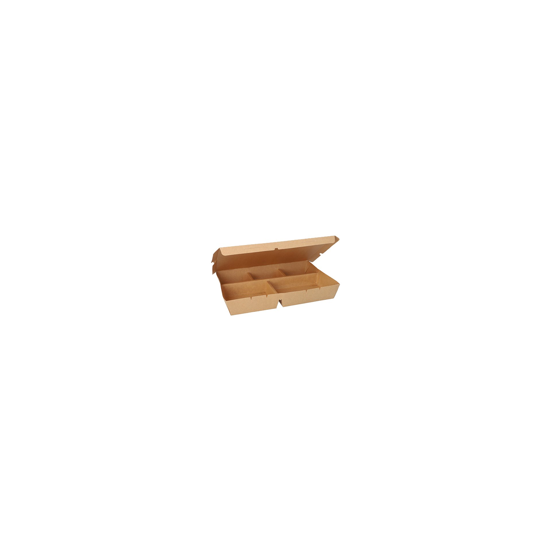 Lunchboxen, Pappe 5-geteilt 900 ml 4,2 cm x 17 cm x 25,5 cm braun