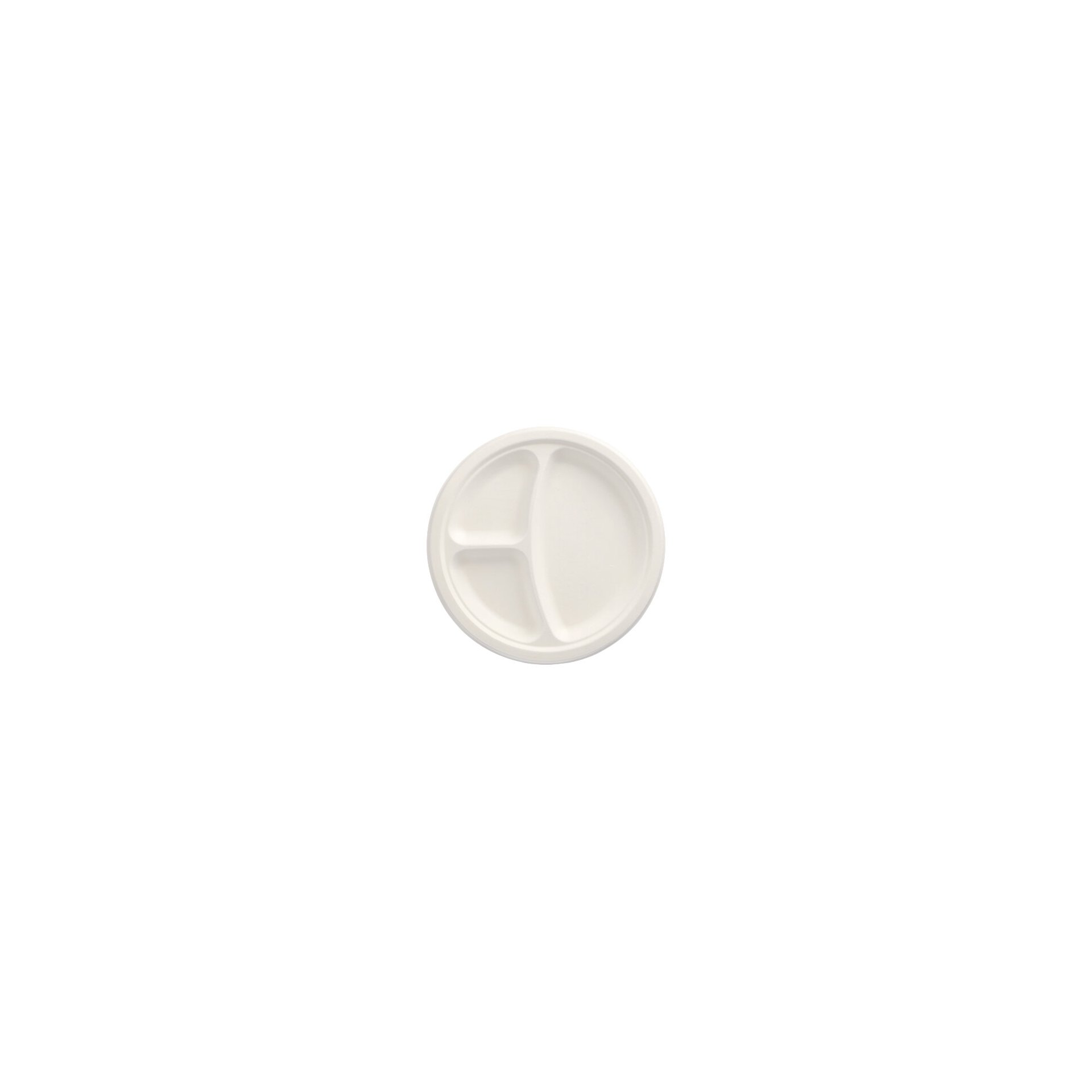 Teller, Zuckerrohr "pure" 3-geteilt Ø 23 cm · 2 cm weiss