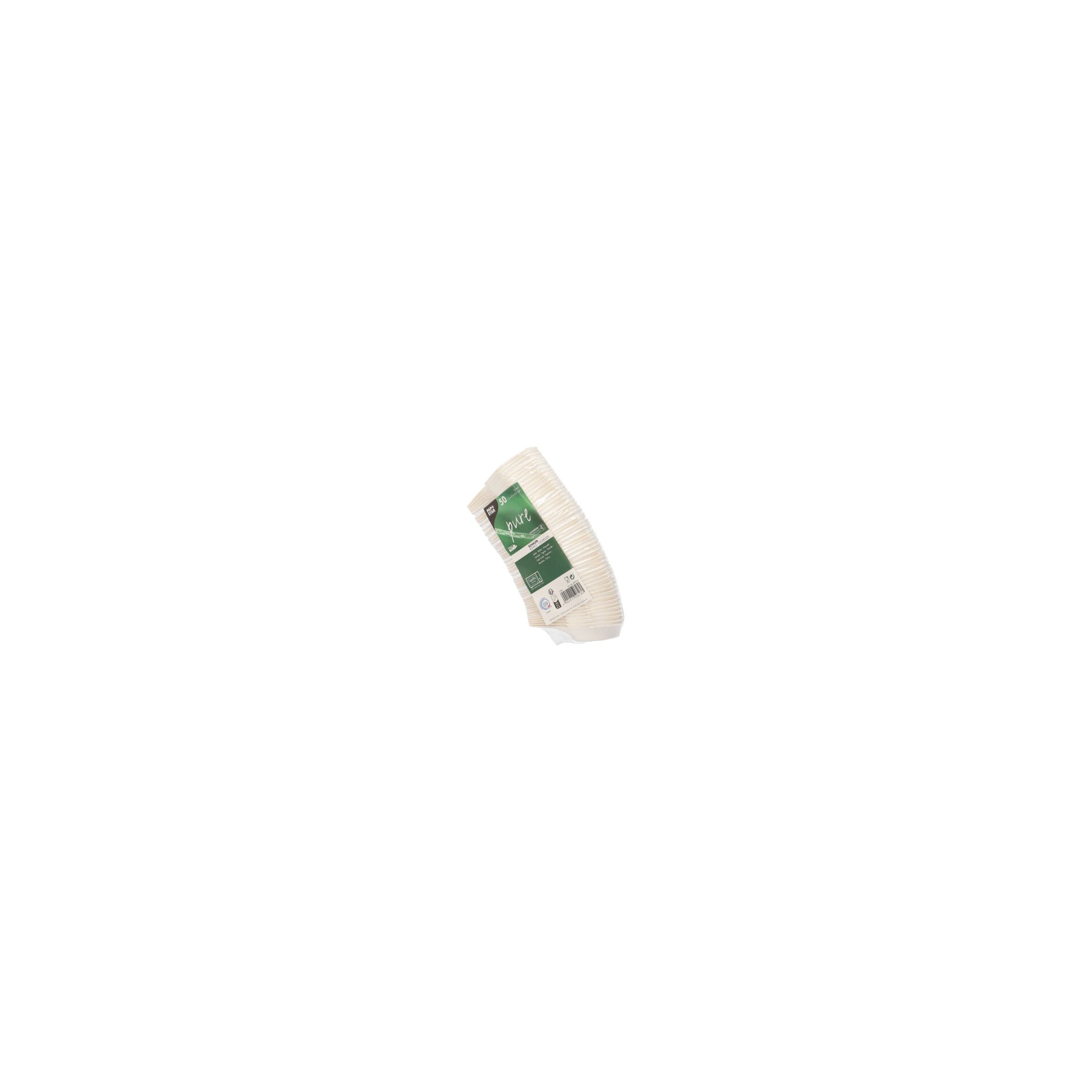Fingerfood - Schalen Zuckerrohr "pure" 15 ml 1,5 cm x 9,5 cm x 6,3 cm weiss "Hexagon"