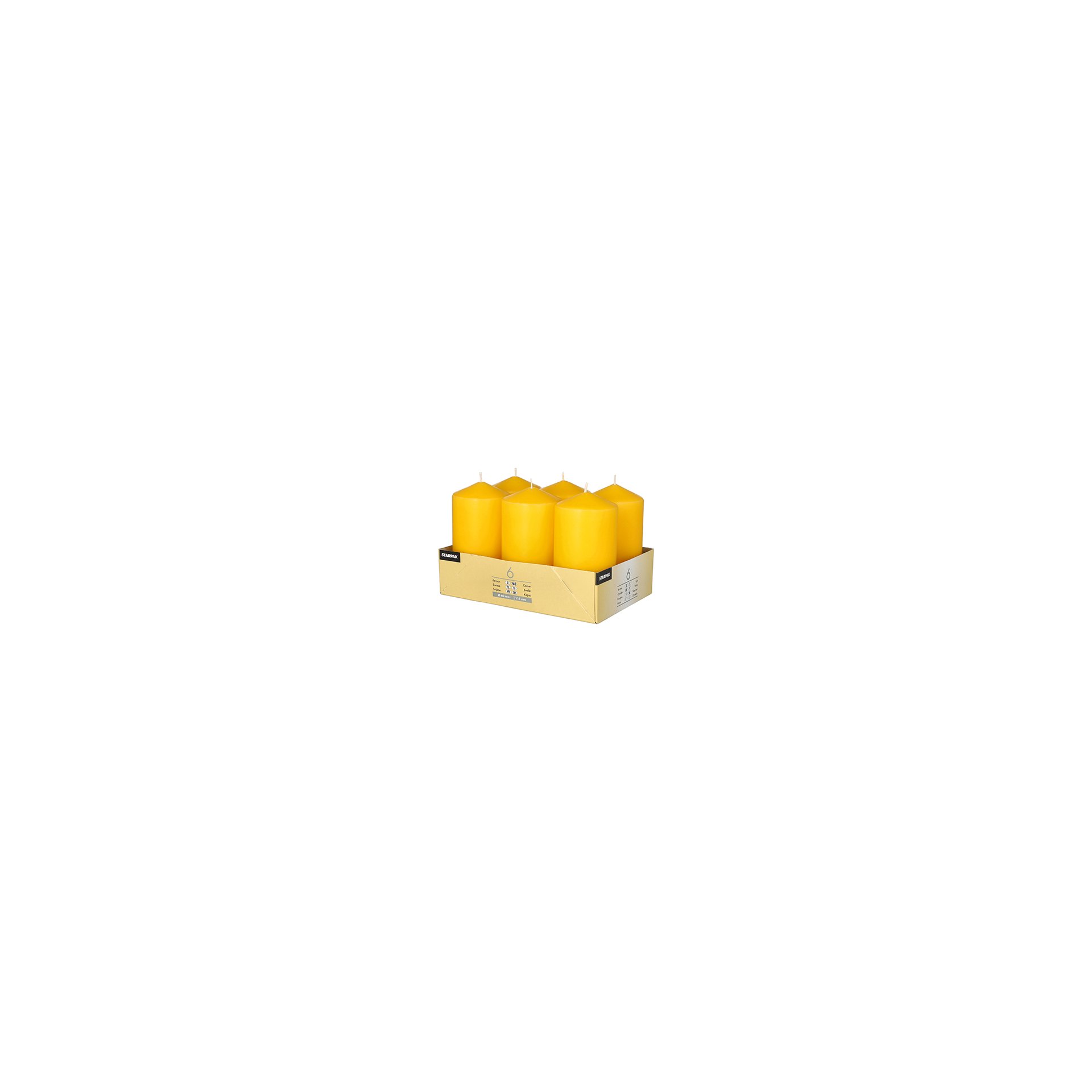 Stumpenkerzen Ø 60 mm · 115 mm goldgelb