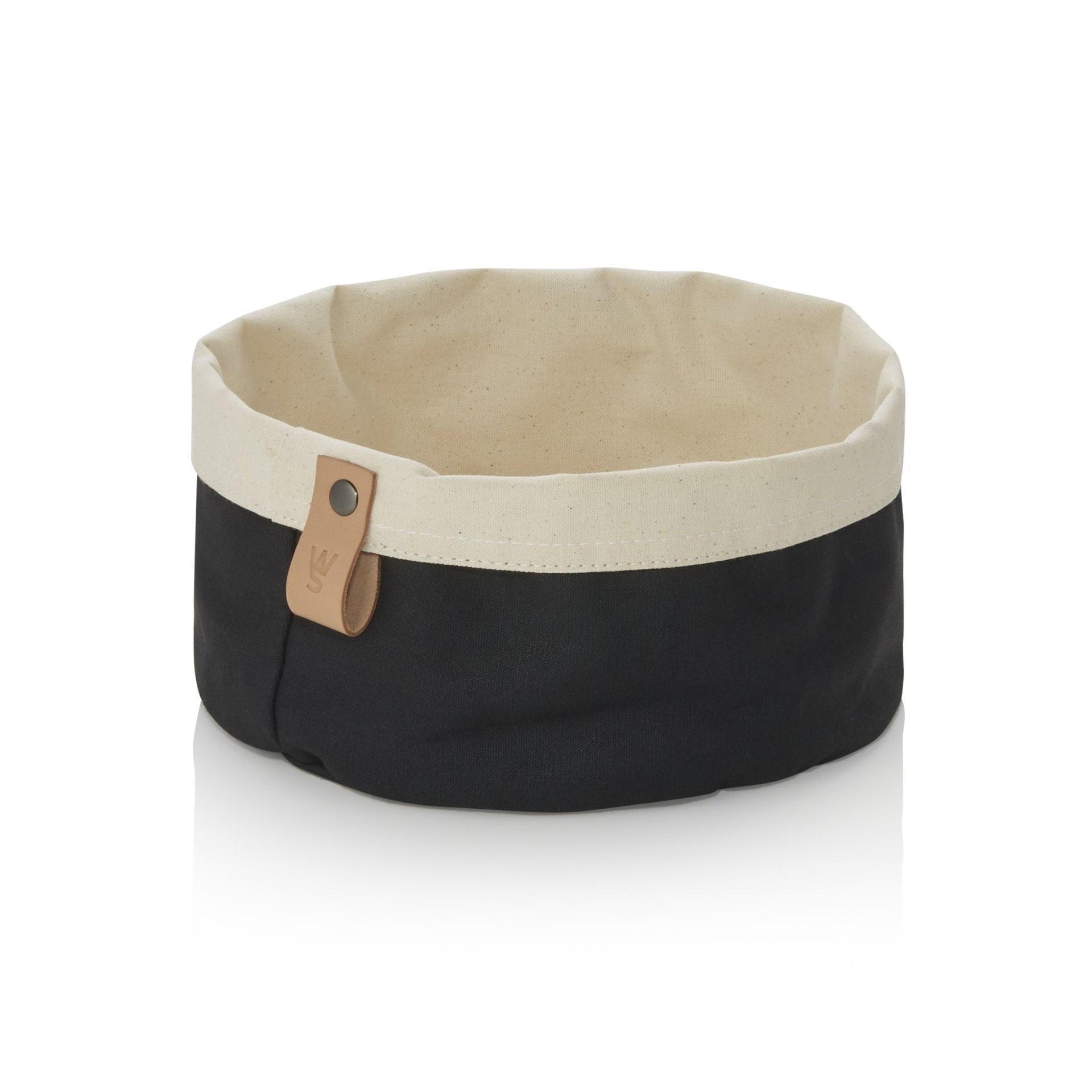 Brottasche FLIP COTTON, Ø 20 cm, Höhe 12 cm, schwarz/cream, Canvas