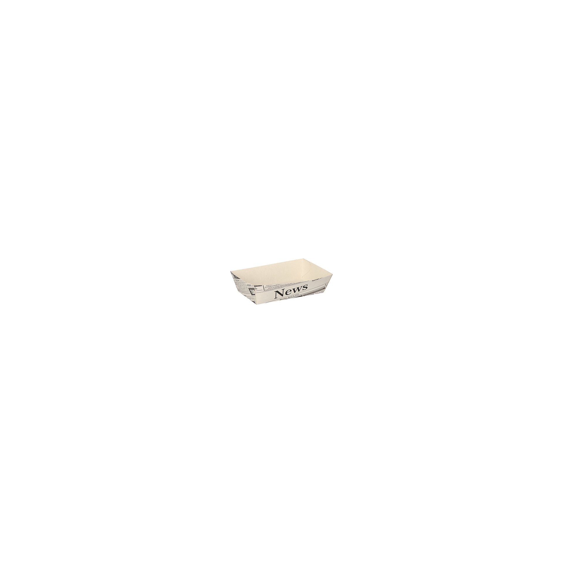 Pommes-Frites-Trays 3,5 cm x 7 cm x 12 cm weiss "Newsprint"