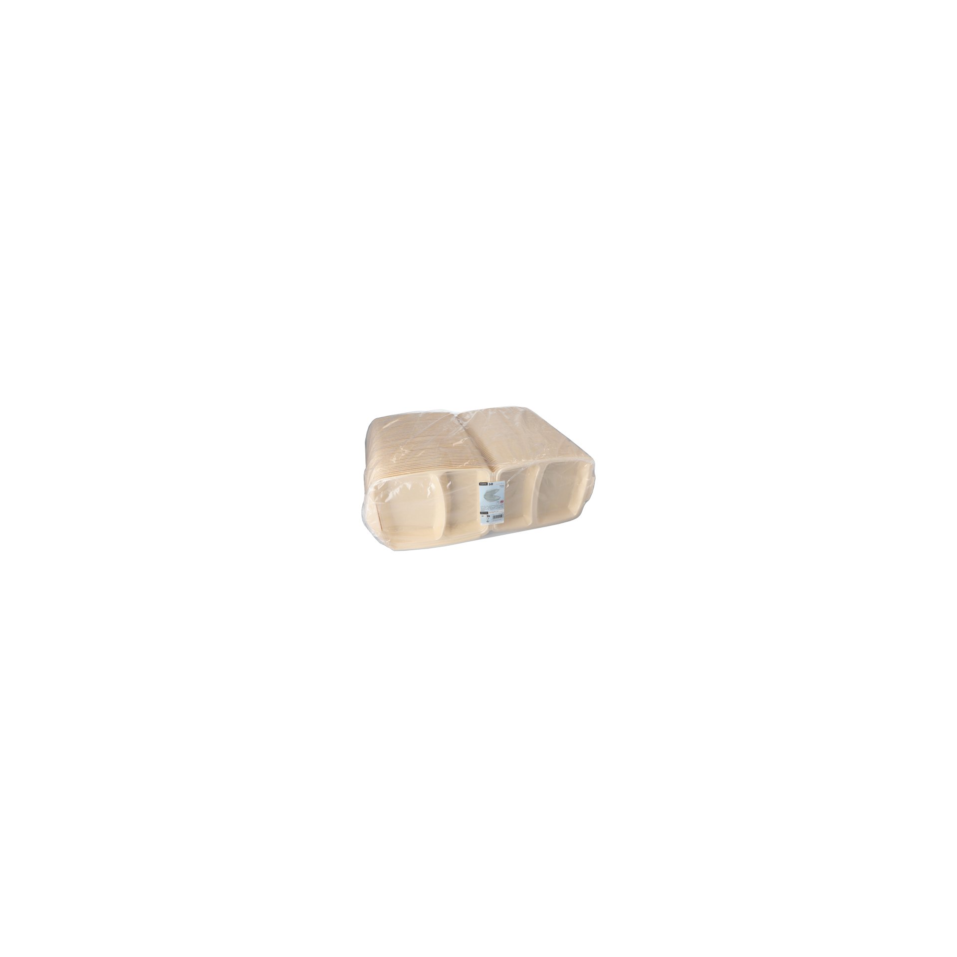 Menüboxen mit Klappdeckel, XPS 2-geteilt 7,5 cm x 22 cm x 28,5 cm beige laminiert