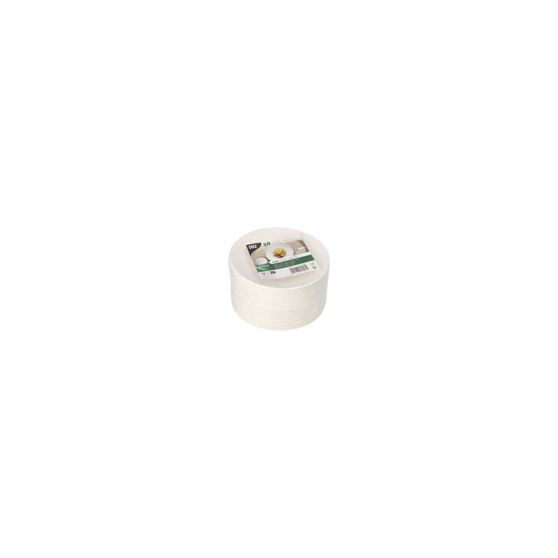 Teller Zuckerrohr "pure" rund Ø 14,5 cm · 3,5 cm weiss "Cella"