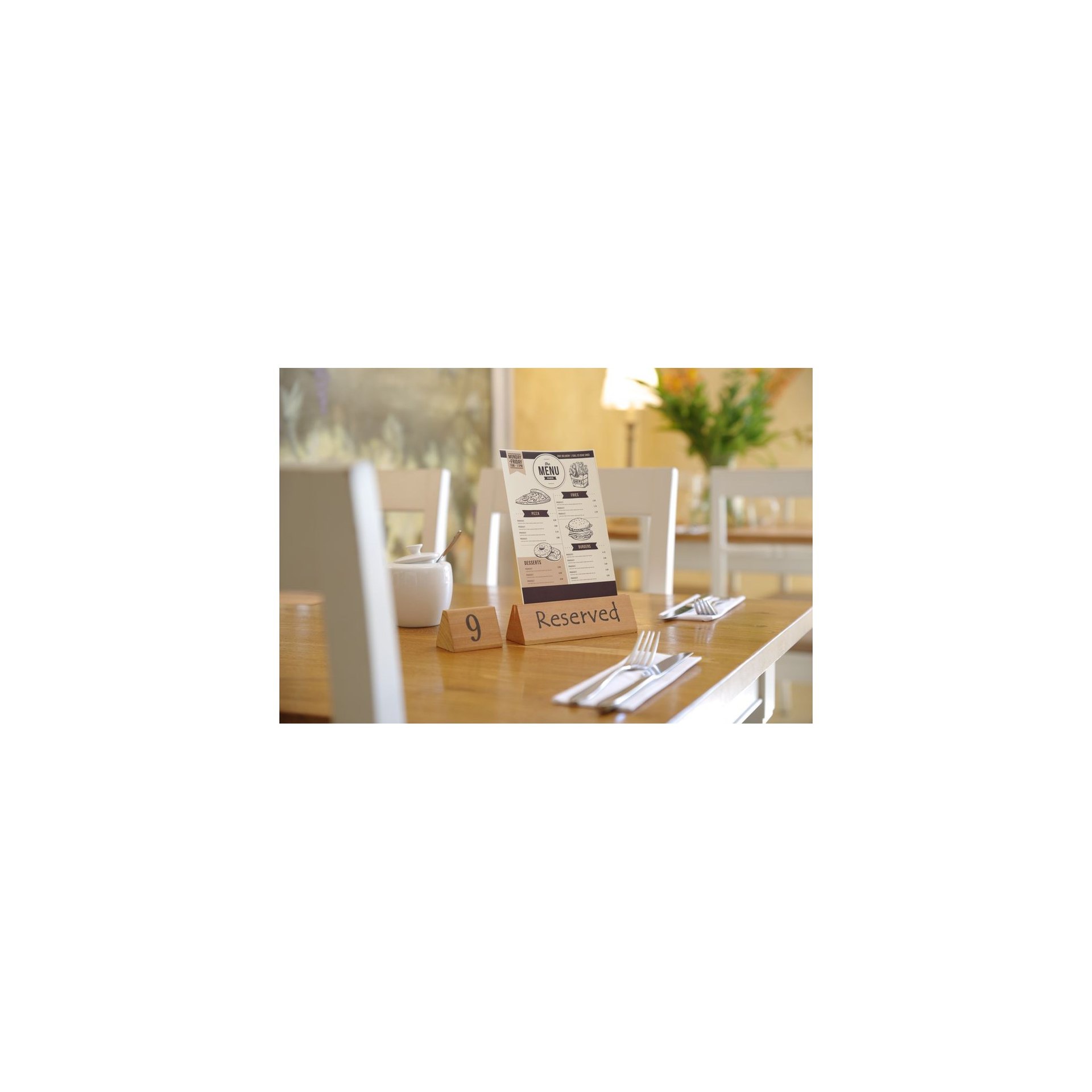 Tischschild Reserviert, reserved, 152x44x(H)44mm