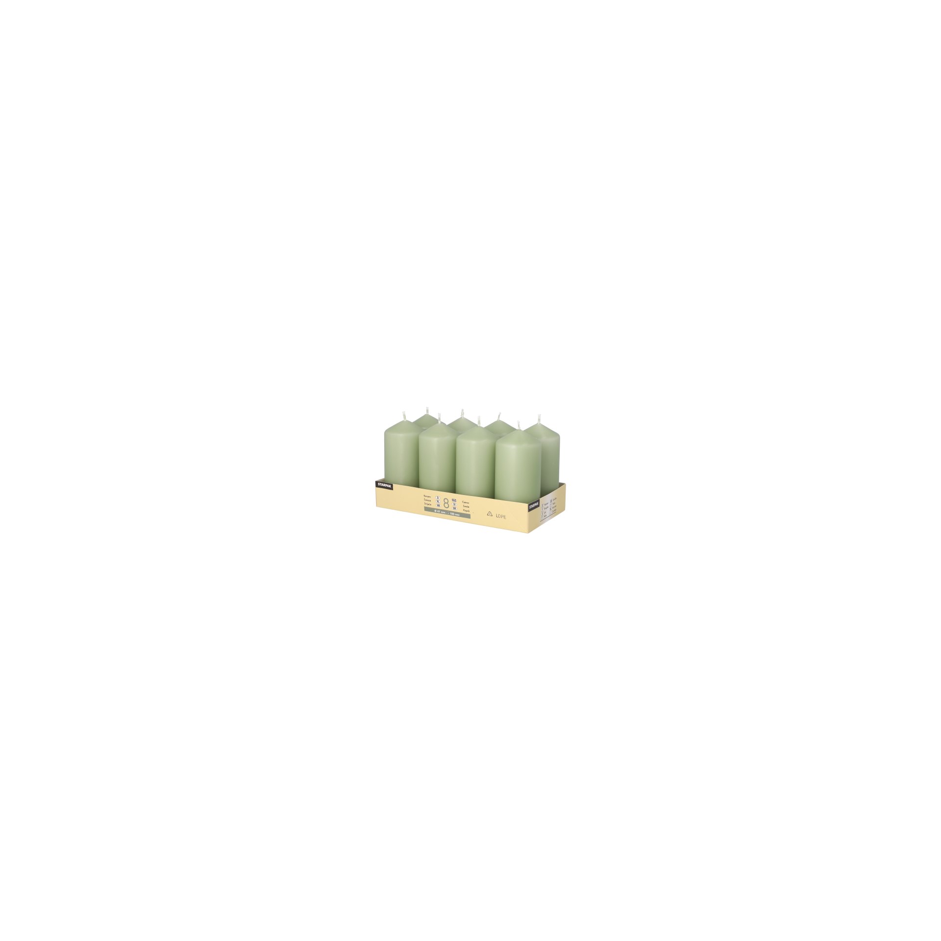 Stumpenkerzen Ø 47 mm · 100 mm jadegrün