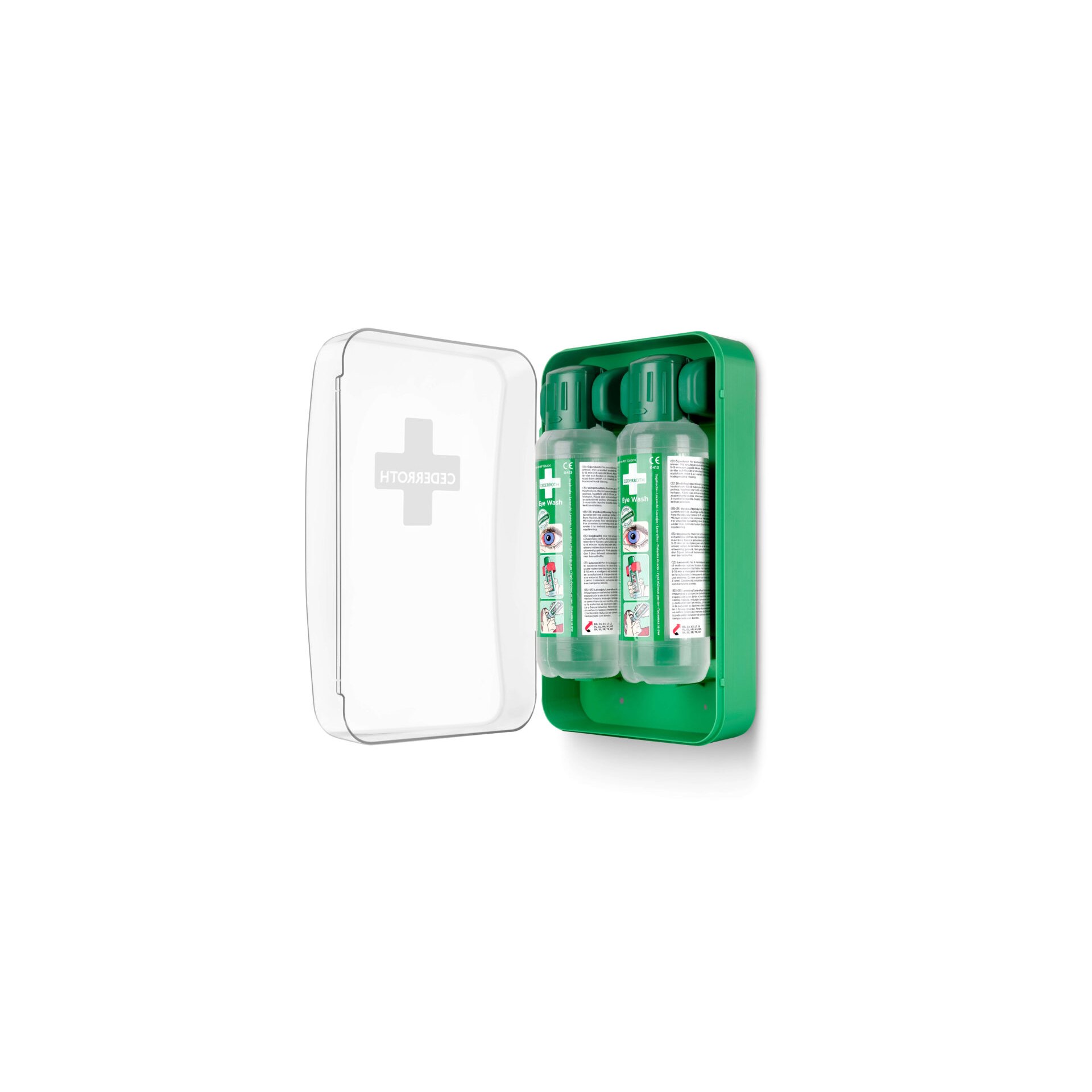 "Cederroth" Augendusche 29,6 cm x 19,2 cm "Eye-Wash-Cabinet" inkl. 2 Flaschen (500ml)