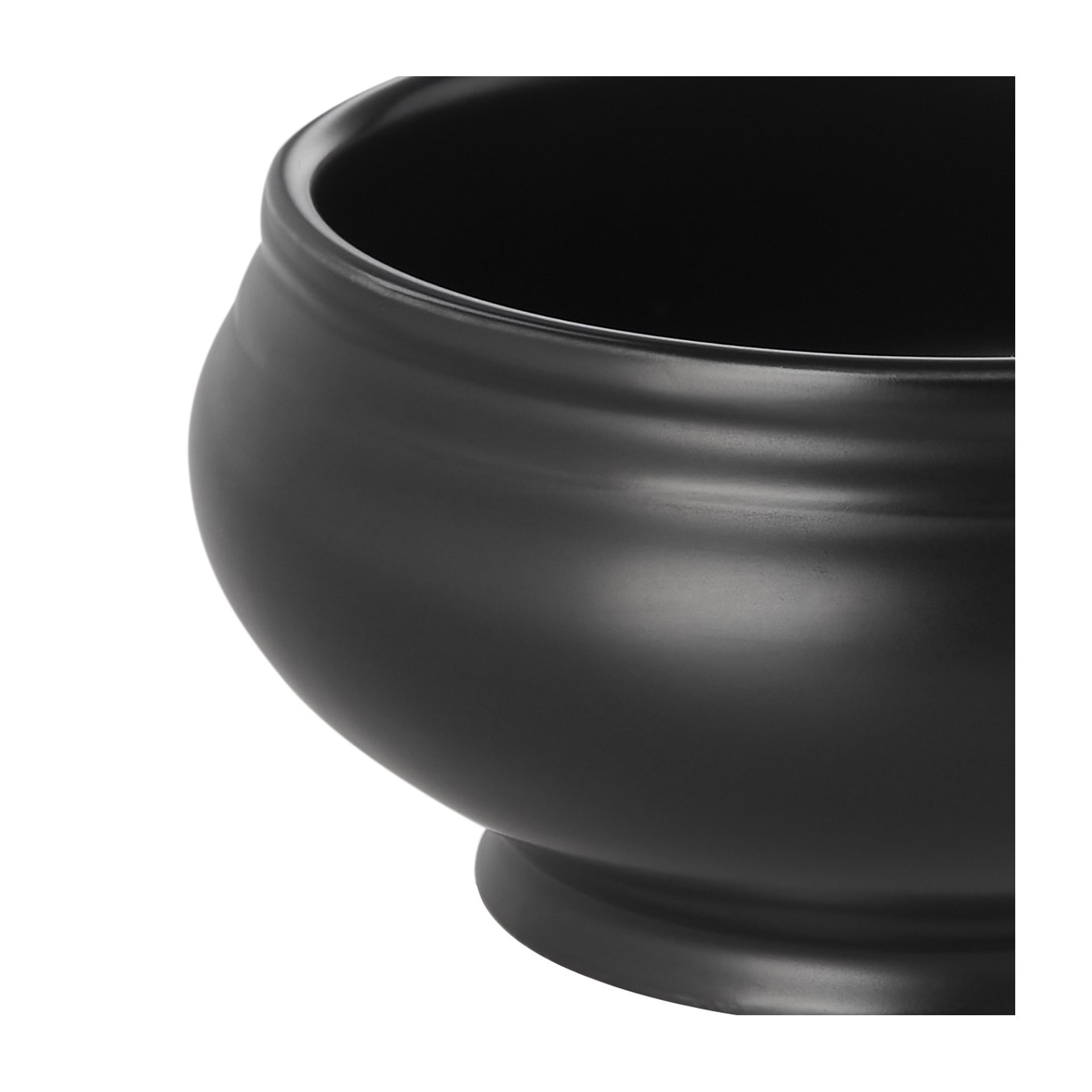 Terrine, 0,5 ltr., Ø 12,5 cm, schwarz matt, Porzellan