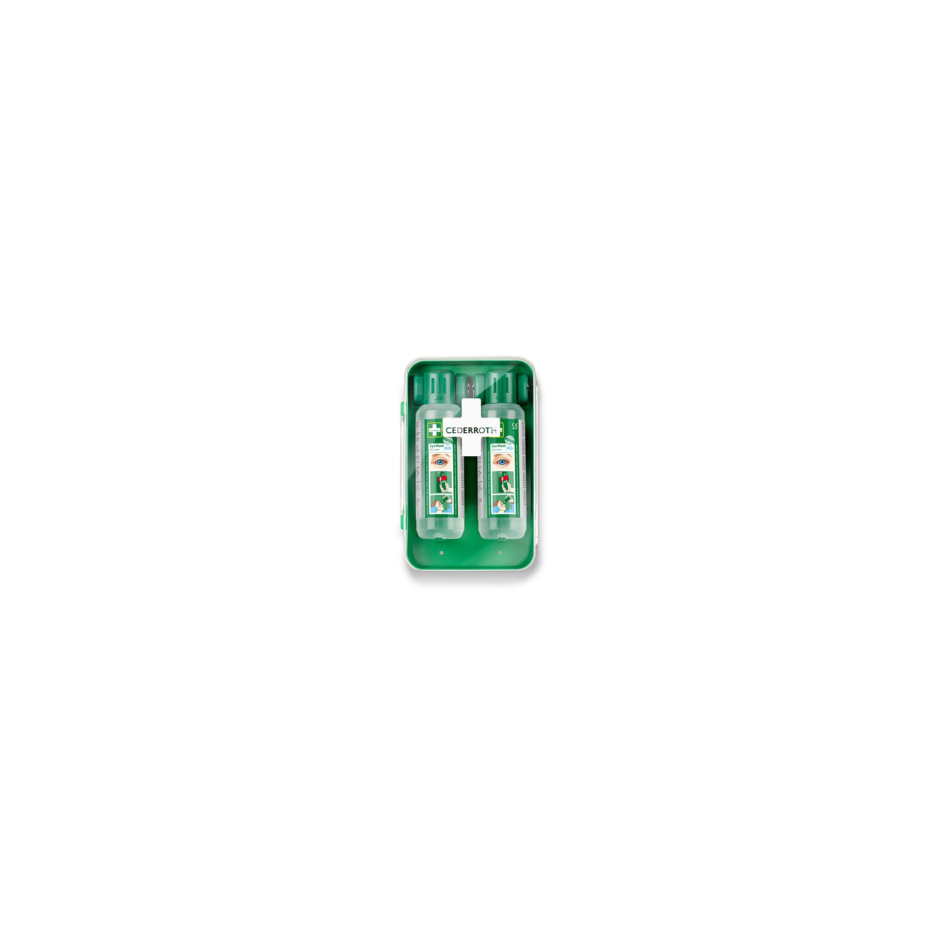"Cederroth" Augendusche 29,6 cm x 19,2 cm "Eye-Wash-Cabinet" inkl. 2 Flaschen (500ml)