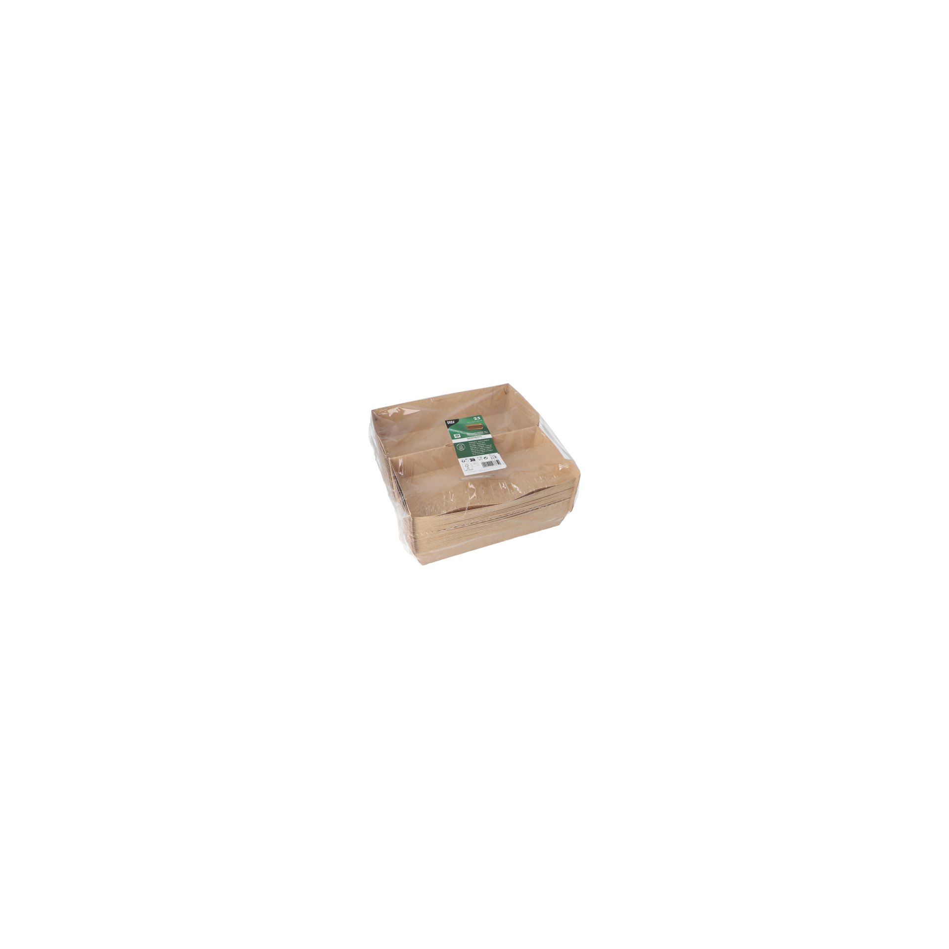 Baguetteboxen, Pappe "pure" 7,5 cm x 10,7 cm x 22 cm braun "100% Fair" groß
