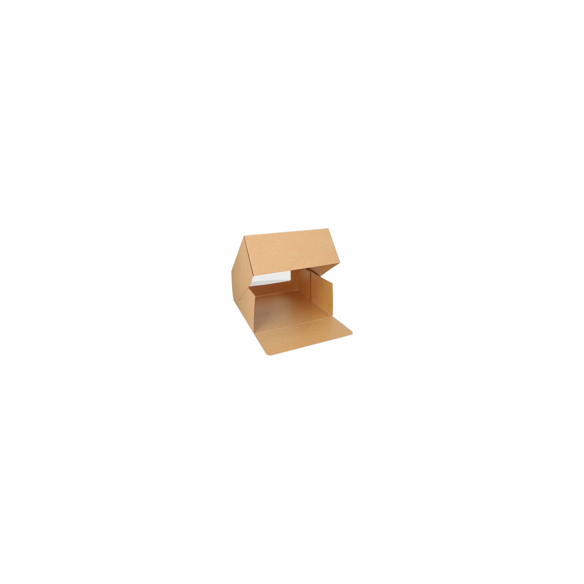Tortenkartons mit Deckel eckig 10 cm x 23 cm x 23 cm mit Sichtfenster aus PLA