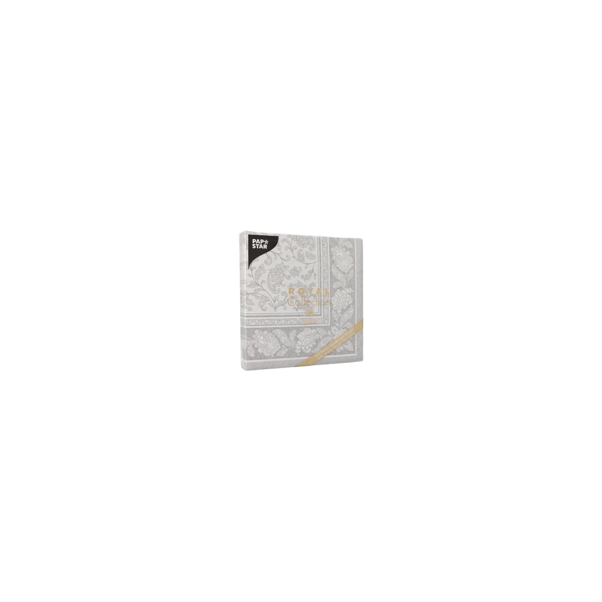 Servietten "ROYAL Collection" 1/4-Falz 40 cm x 40 cm grau "Ornaments" Servietten "ROYAL Collection" 1/4-Falz 40 cm x 40 cm grau "Ornaments"