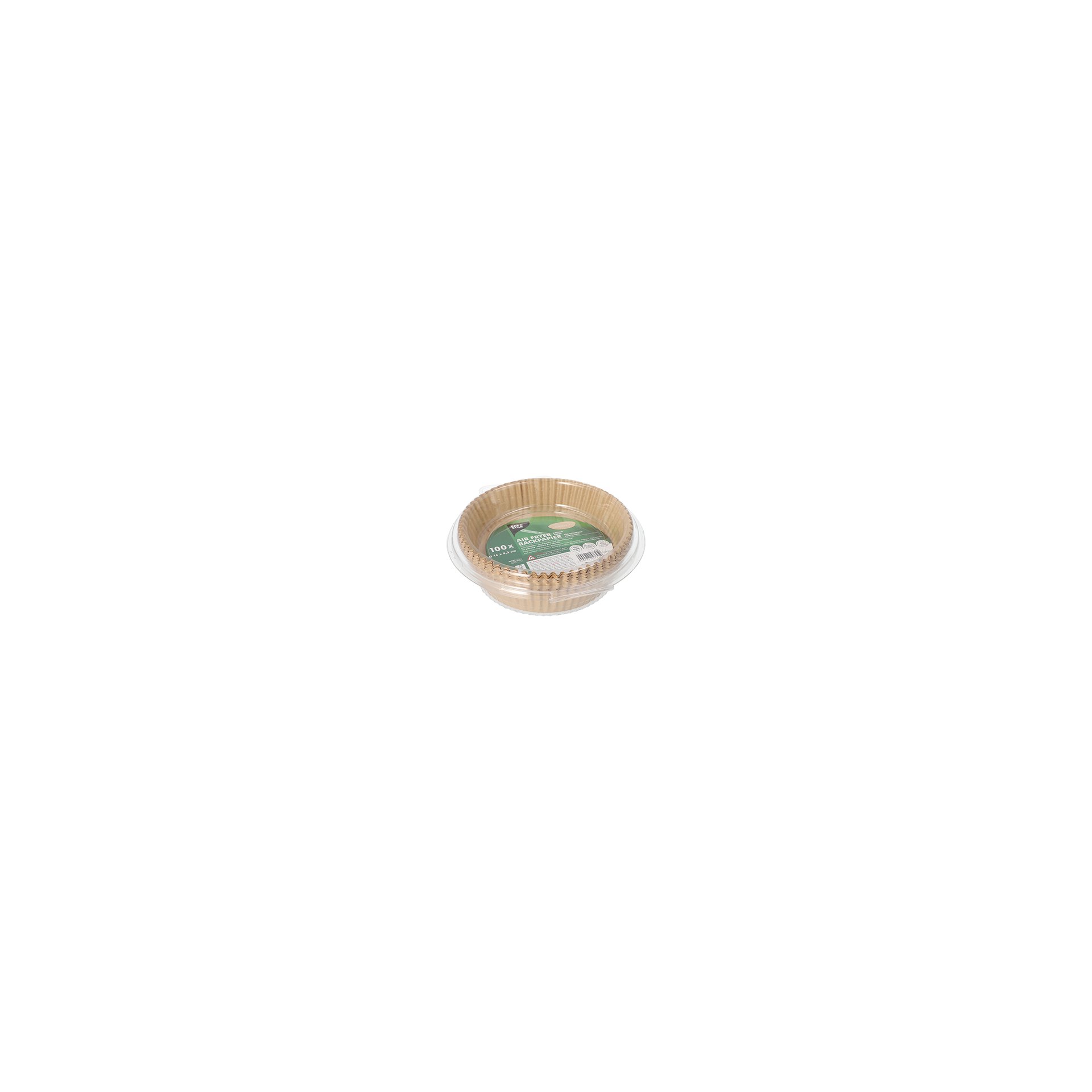 Backpapiere Ø 16 cm · 4,5 cm braun für Heißluftfritteusen