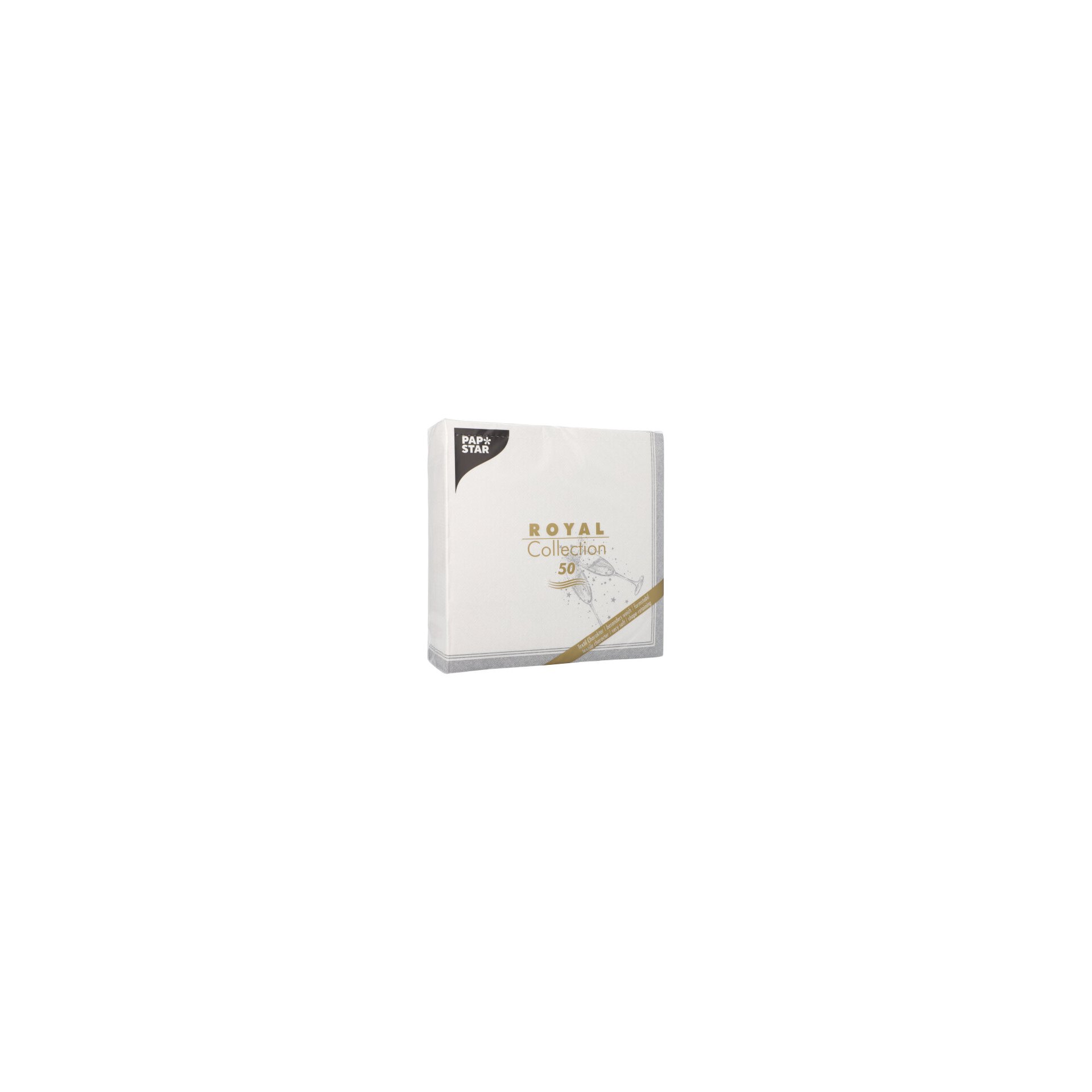 Servietten "ROYAL Collection" 1/4-Falz 40 cm x 40 cm silber "Festivities"