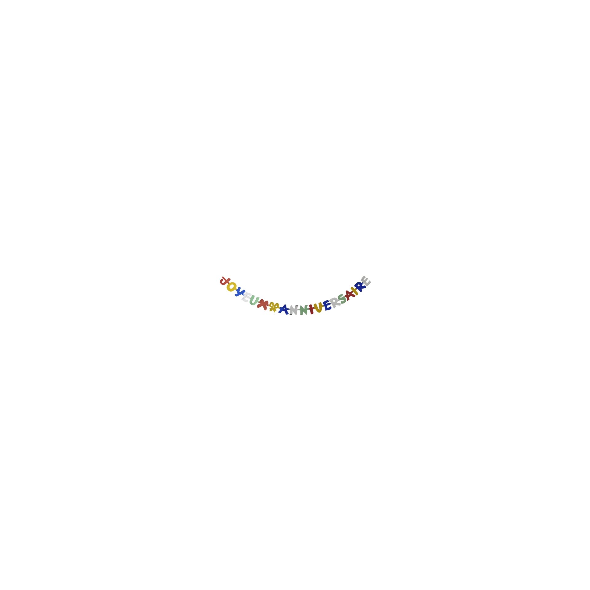 Grußkette 1,9 m "Joyeux Anniversaire"