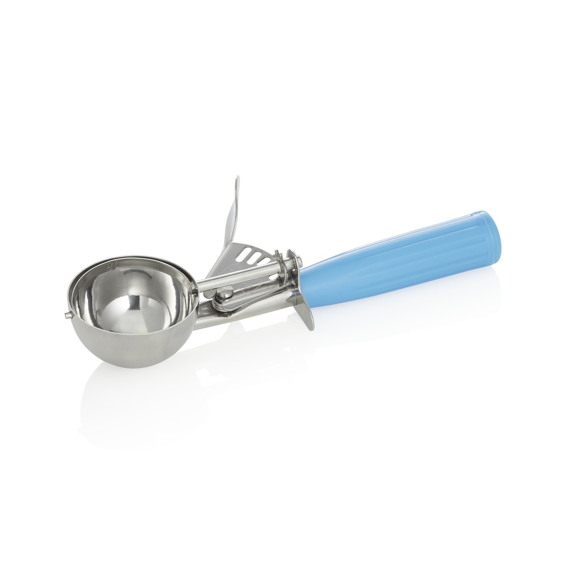 Portionierer, 21 cm, Ø 5,5 cm, blauer Griff, Polypropylen