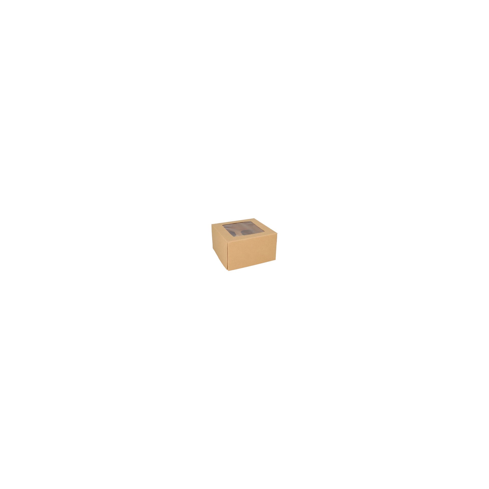 Cupcake-Kartons eckig 10 cm x 17,5 cm x 17,5 cm mit Sichtfenster aus PLA