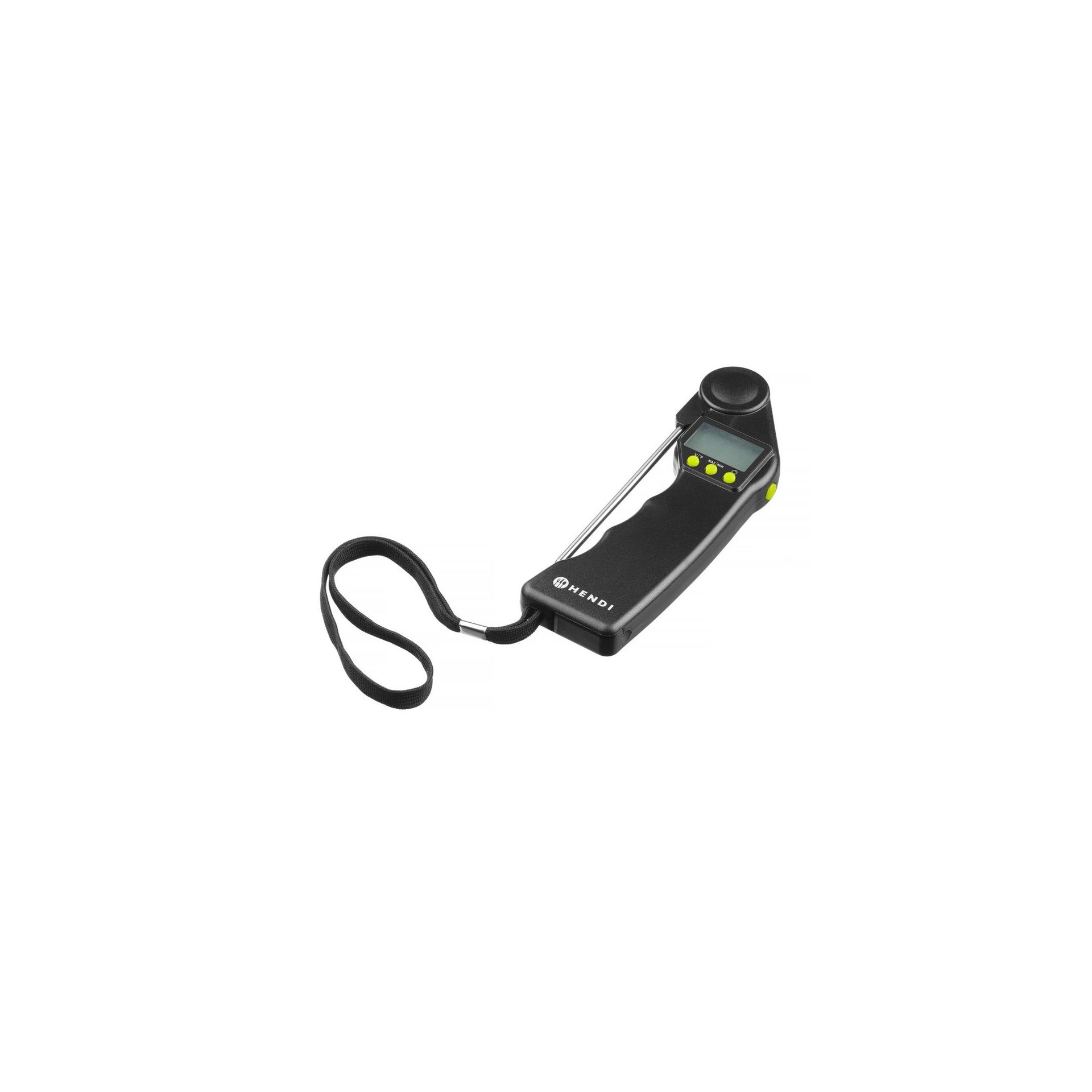 Digitales Thermometer mit klappbarer Sonde, Schwarz, 160x55x(H)20mm Digitales Thermometer mit klappbarer Sonde, Schwarz, 160x55x(H)20mm
