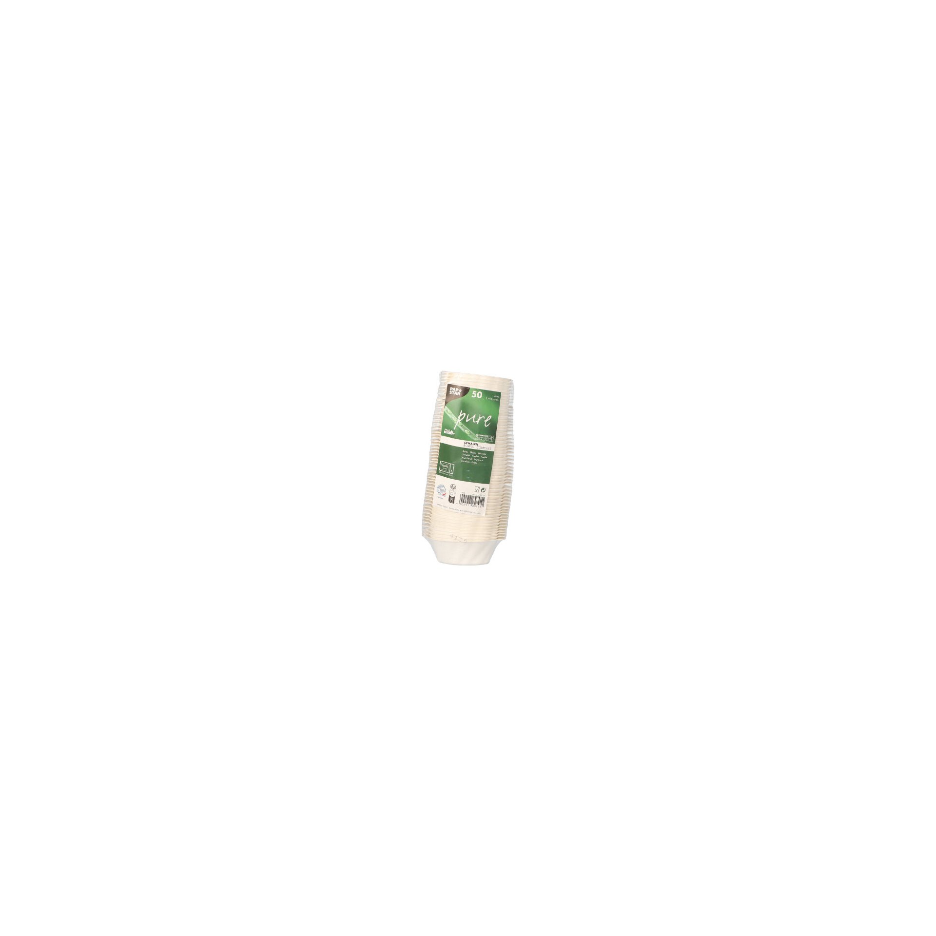Fingerfood - Schalen Zuckerrohr "pure" 40 ml 3 cm x 9,5 cm x 6 cm weiss "Wave"