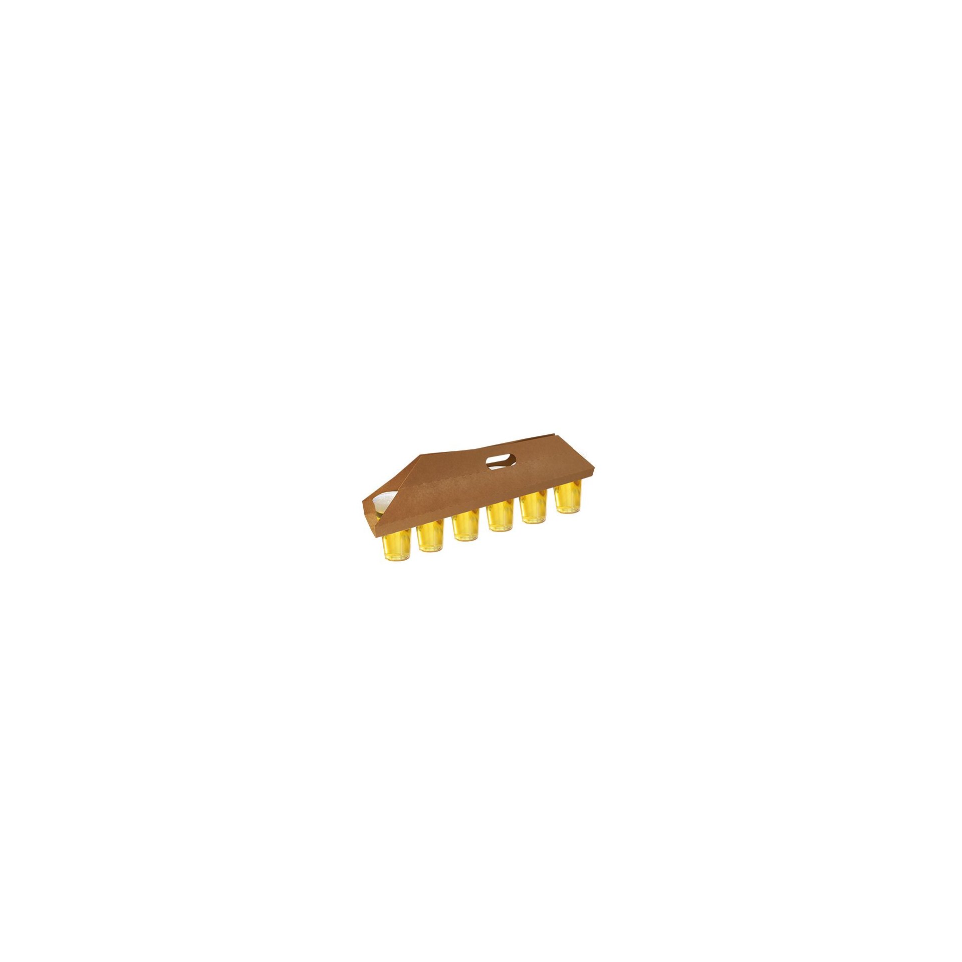Tragetabletts, Pappe "pure" 12 cm x 9,5 cm x 62 cm braun für 6 Trinkbecher