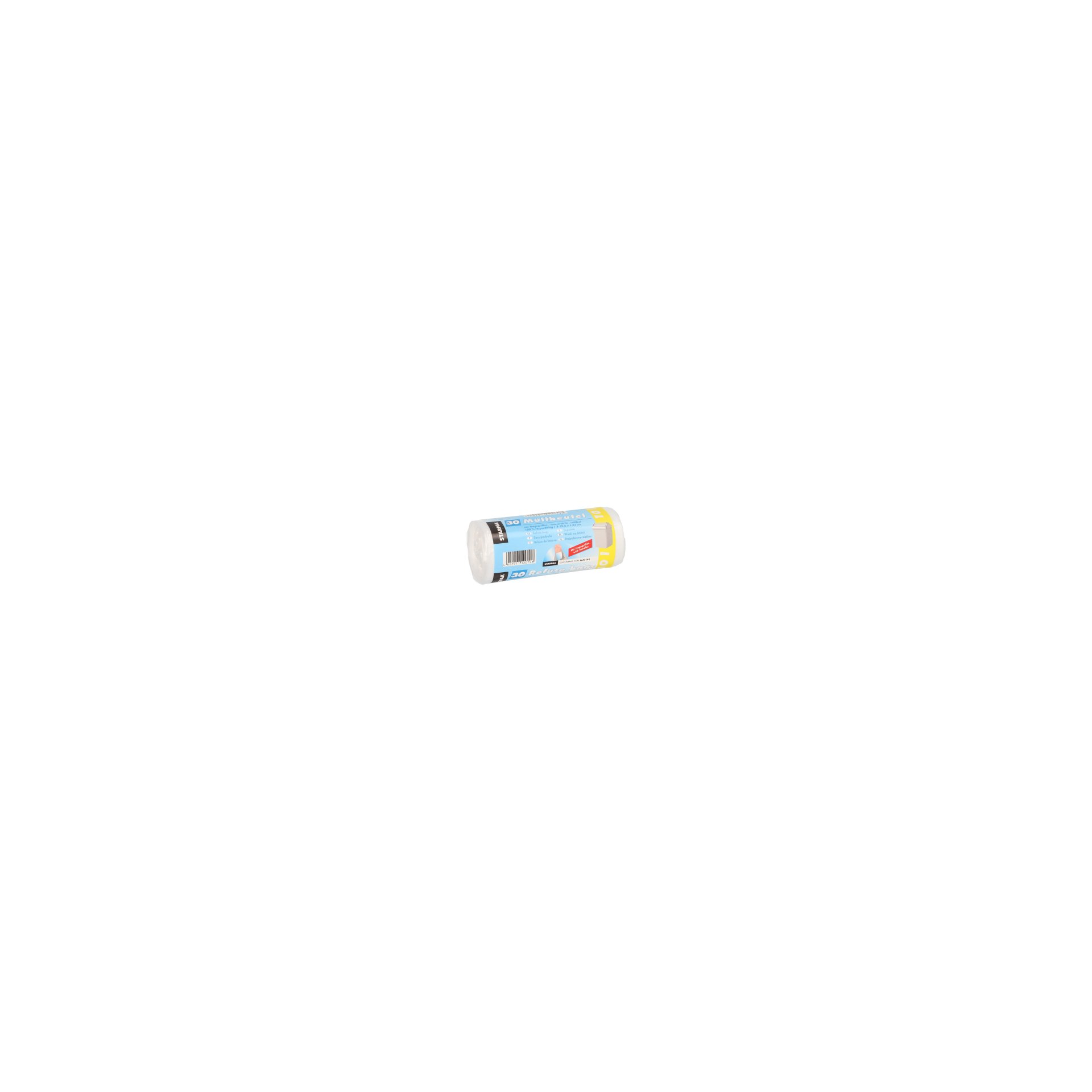Müllbeutel mit Tragegriffen, HDPE 10 l 42 cm x 39,5 cm transparent 7 my