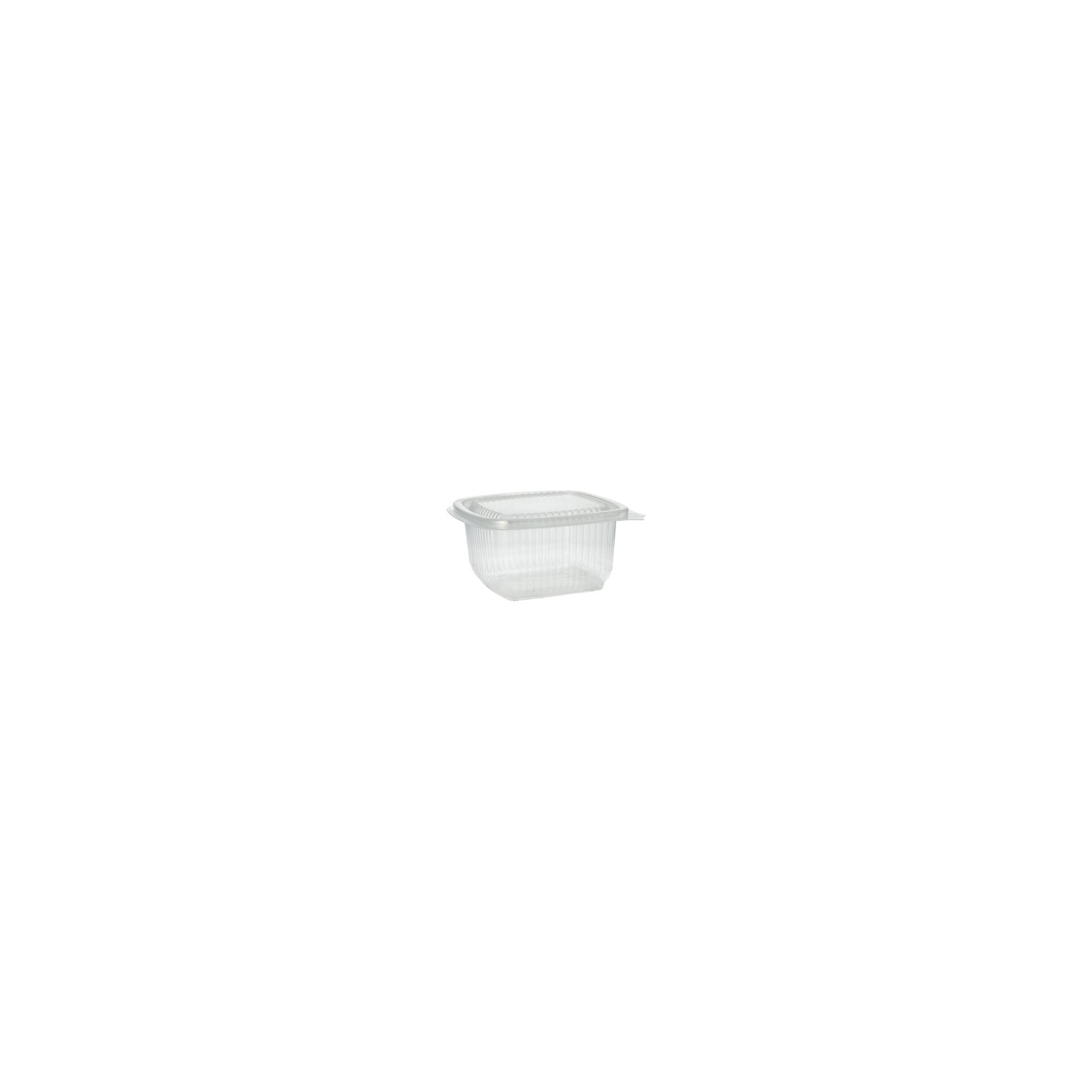 Verpackungsbecher mit Klappdeckeln, PP rechteckig 375 ml 6,2 cm x 11,5 cm x 12 cm transparent Verpackungsbecher mit Klappdeckeln, PP rechteckig 375 ml 6,2 cm x 11,5 cm x 12 cm transparent