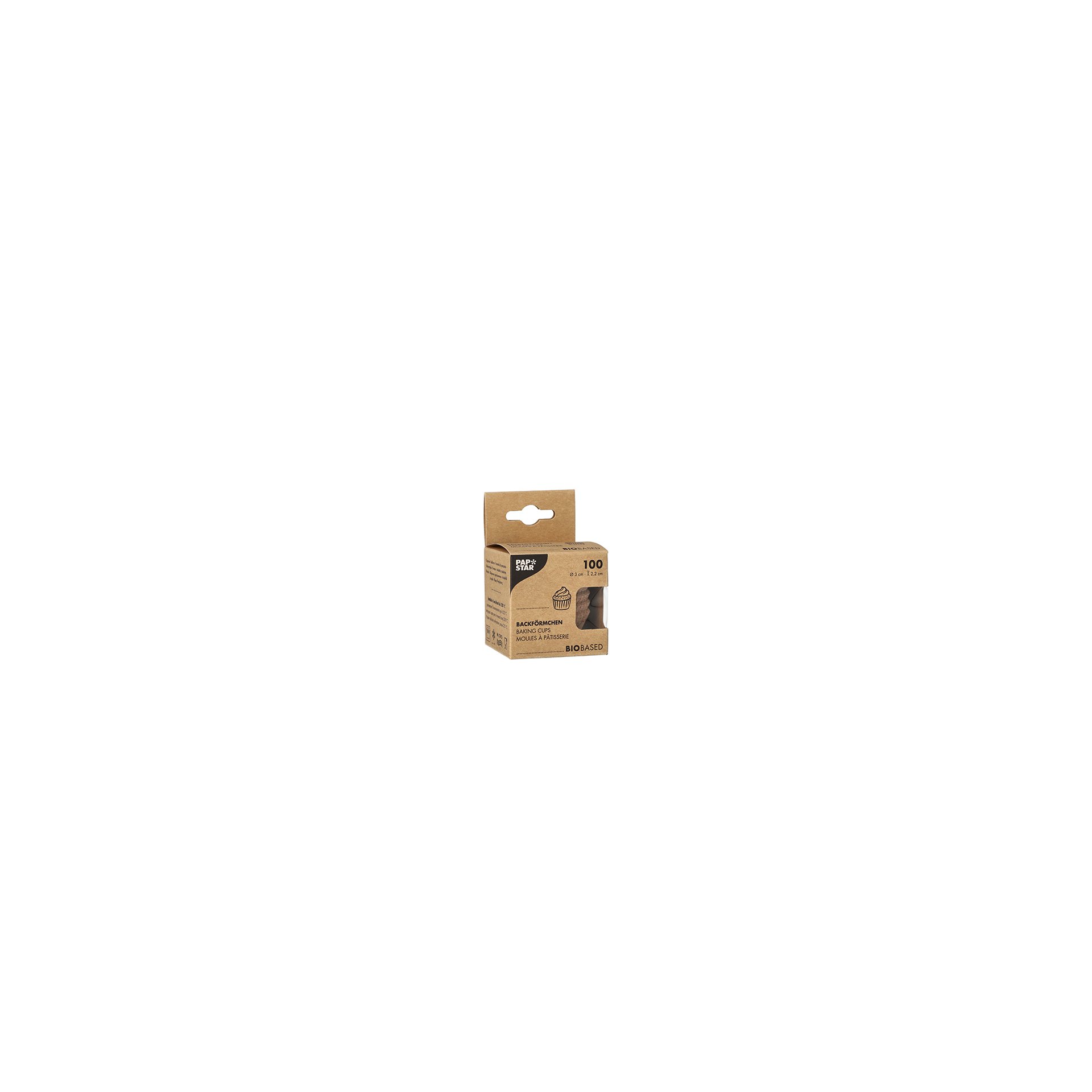 Backförmchen rund Ø 3 cm · 2,2 cm natur aus Frischfaser und Kakaoschalen
