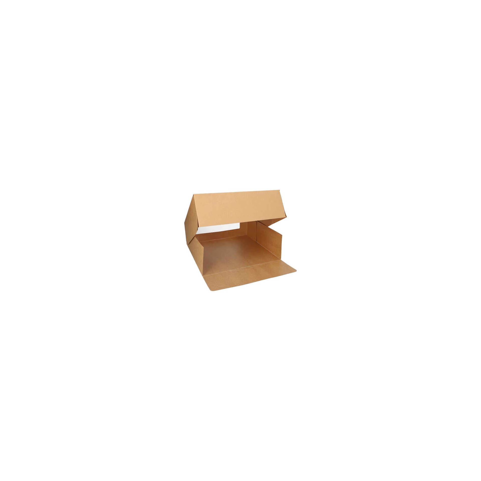 Tortenkartons mit Deckel eckig 10 cm x 30 cm x 30 cm mit Sichtfenster aus PLA