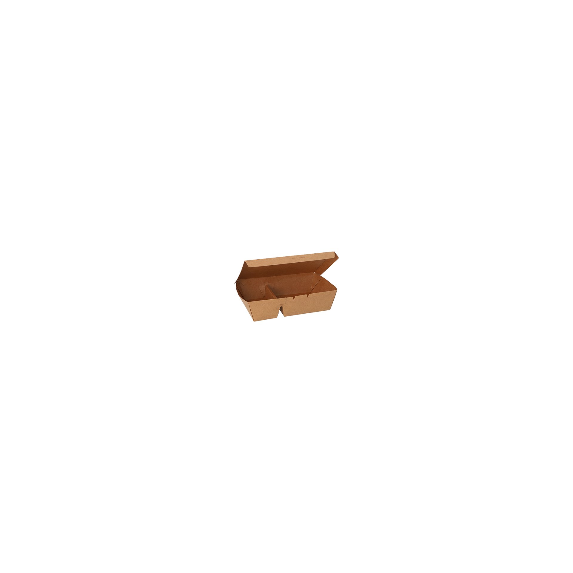 Lunchboxen, Pappe 2-geteilt 450 ml 5 cm x 11 cm x 16,8 cm braun